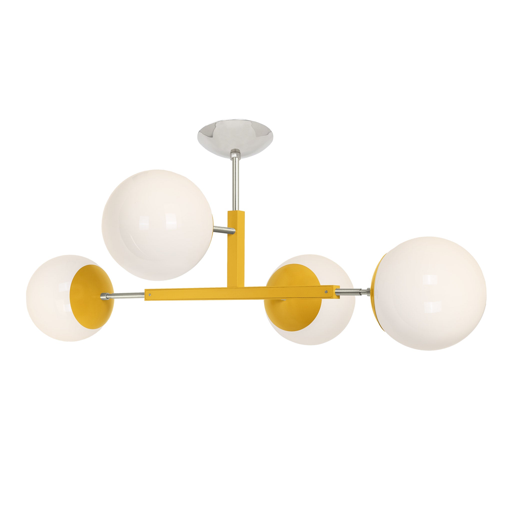 Nickel and ochre color Big Status flush mount Dutton Brown lighting