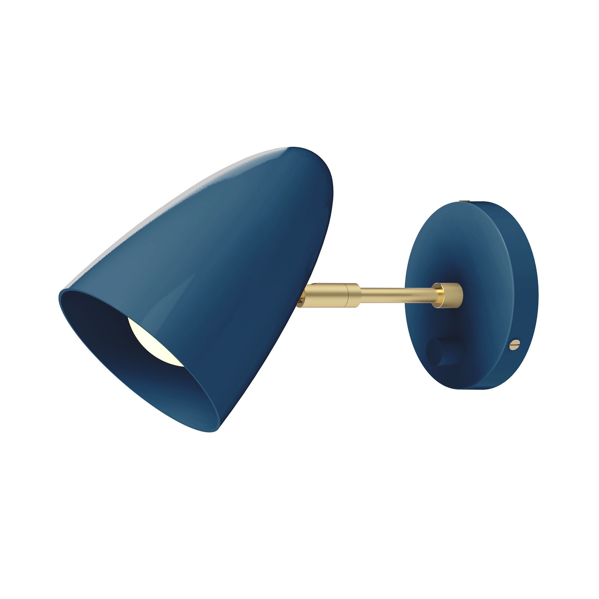 Brass and slate blue color Boom sconce 3" arm Dutton Brown lighting