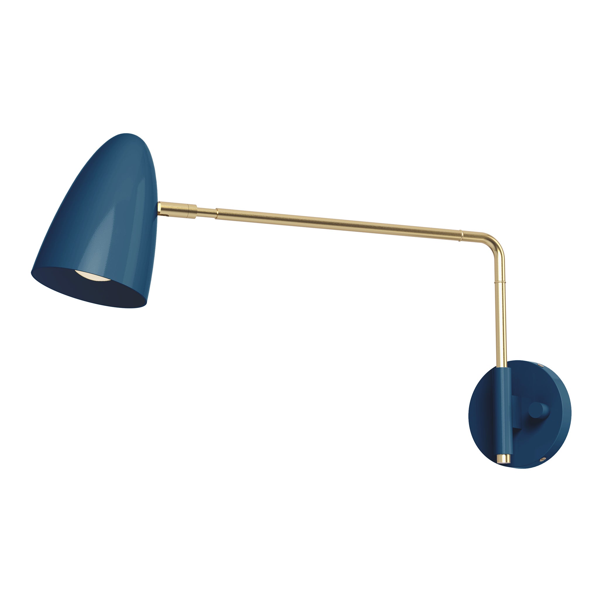brass slate blue color boom swing arm sconce - 17" arm dutton brown lighting