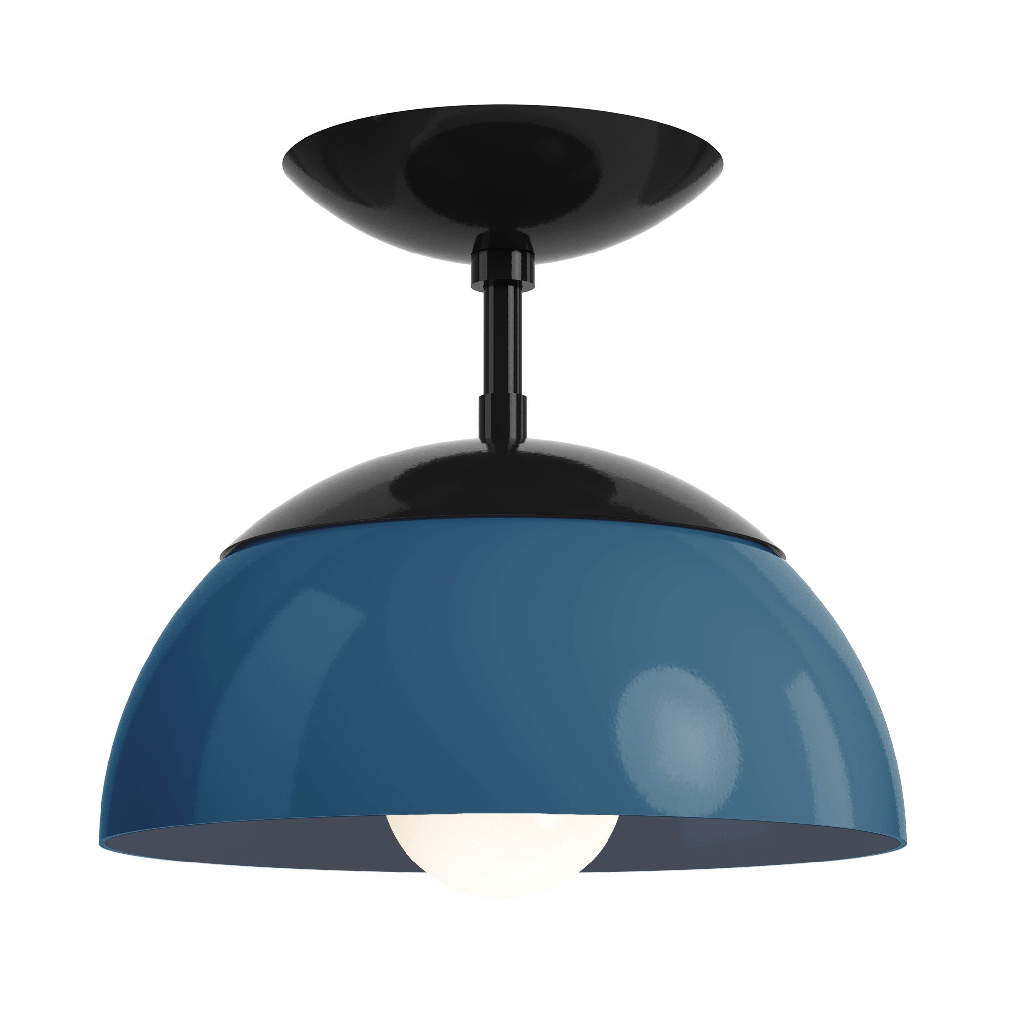 black slate blue color cadbury flush mount 10" dutton brown lighting