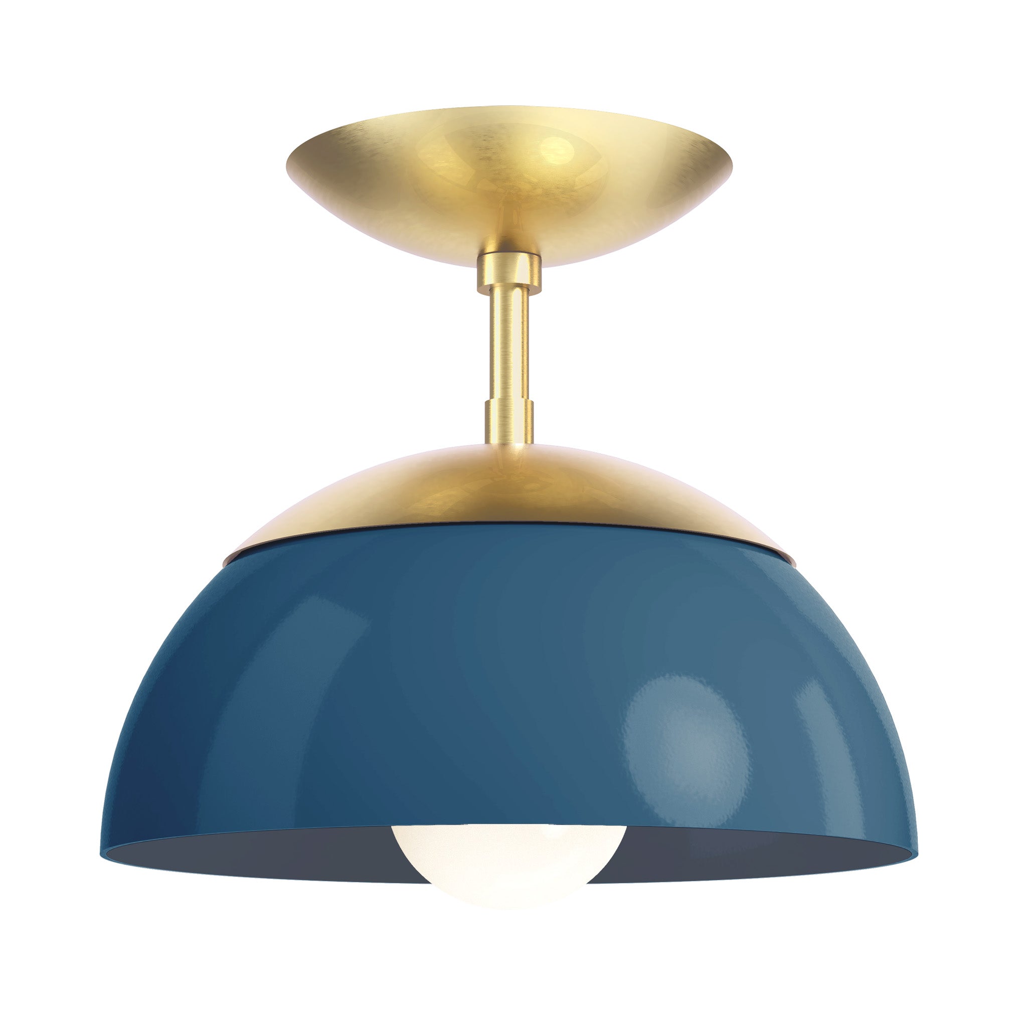 brass slate blue color cadbury flush mount 10" dutton brown lighting
