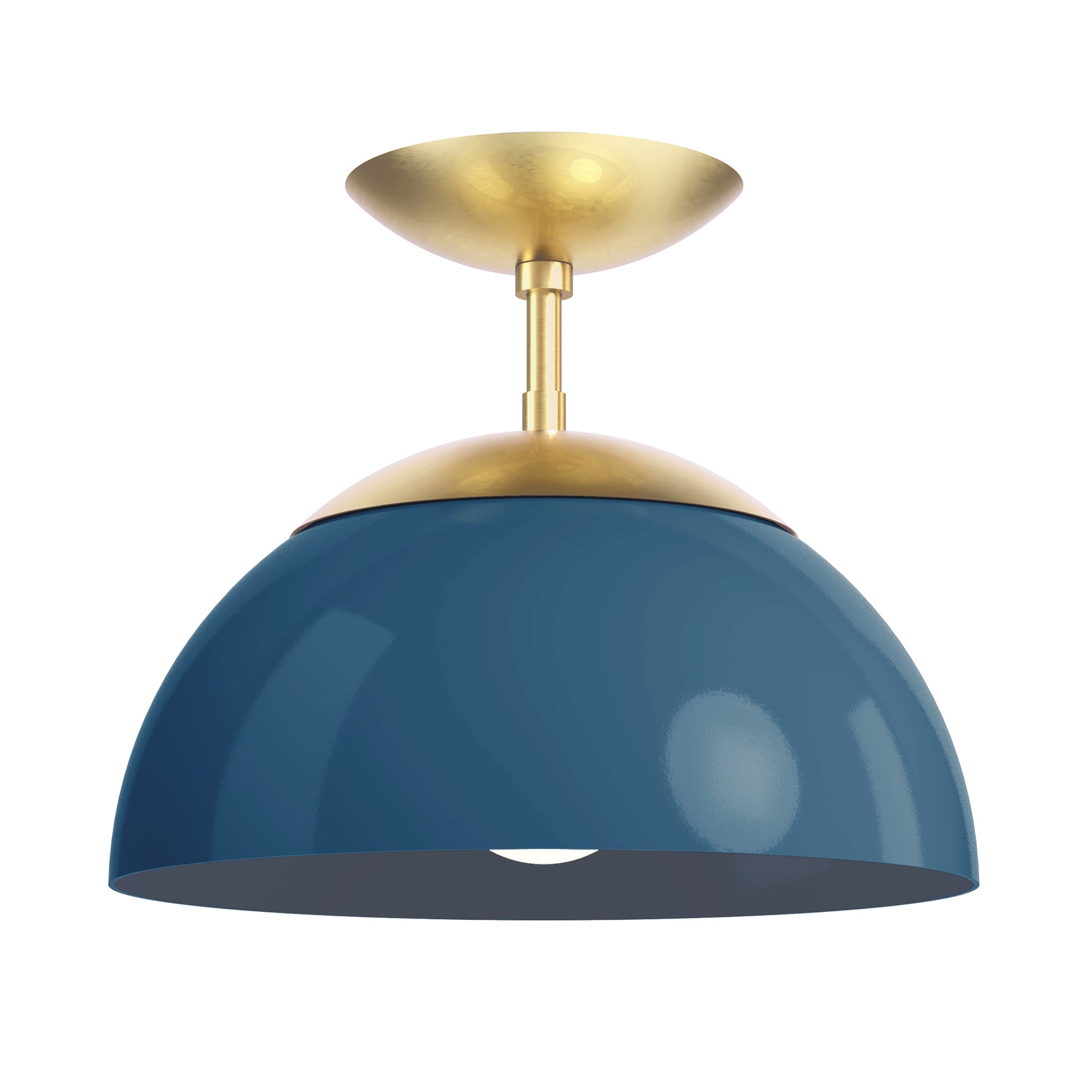 brass slate blue color cadbury flush mount 12" dutton brown lighting