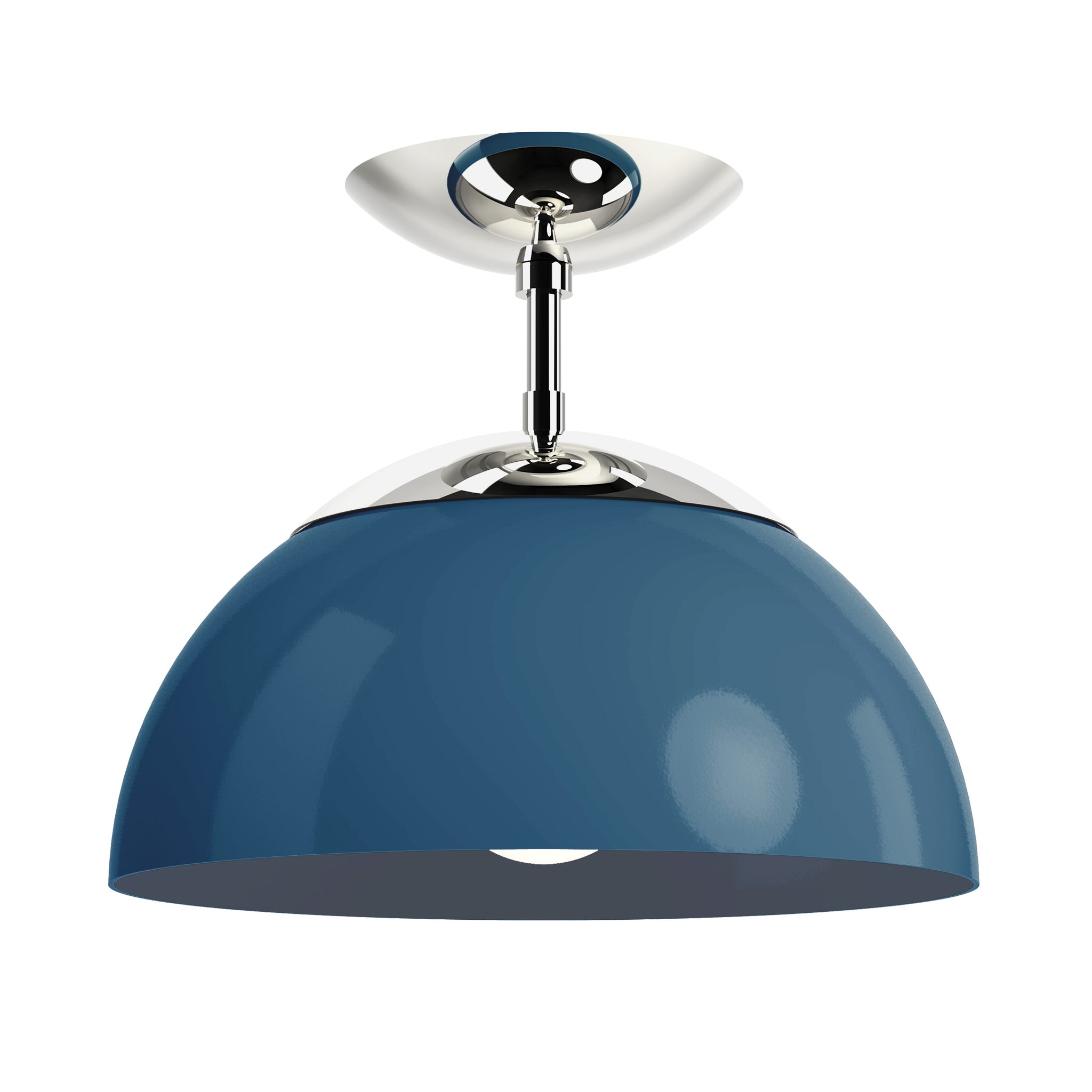 Nickel slate blue color cadbury flush mount 12" dutton brown lighting