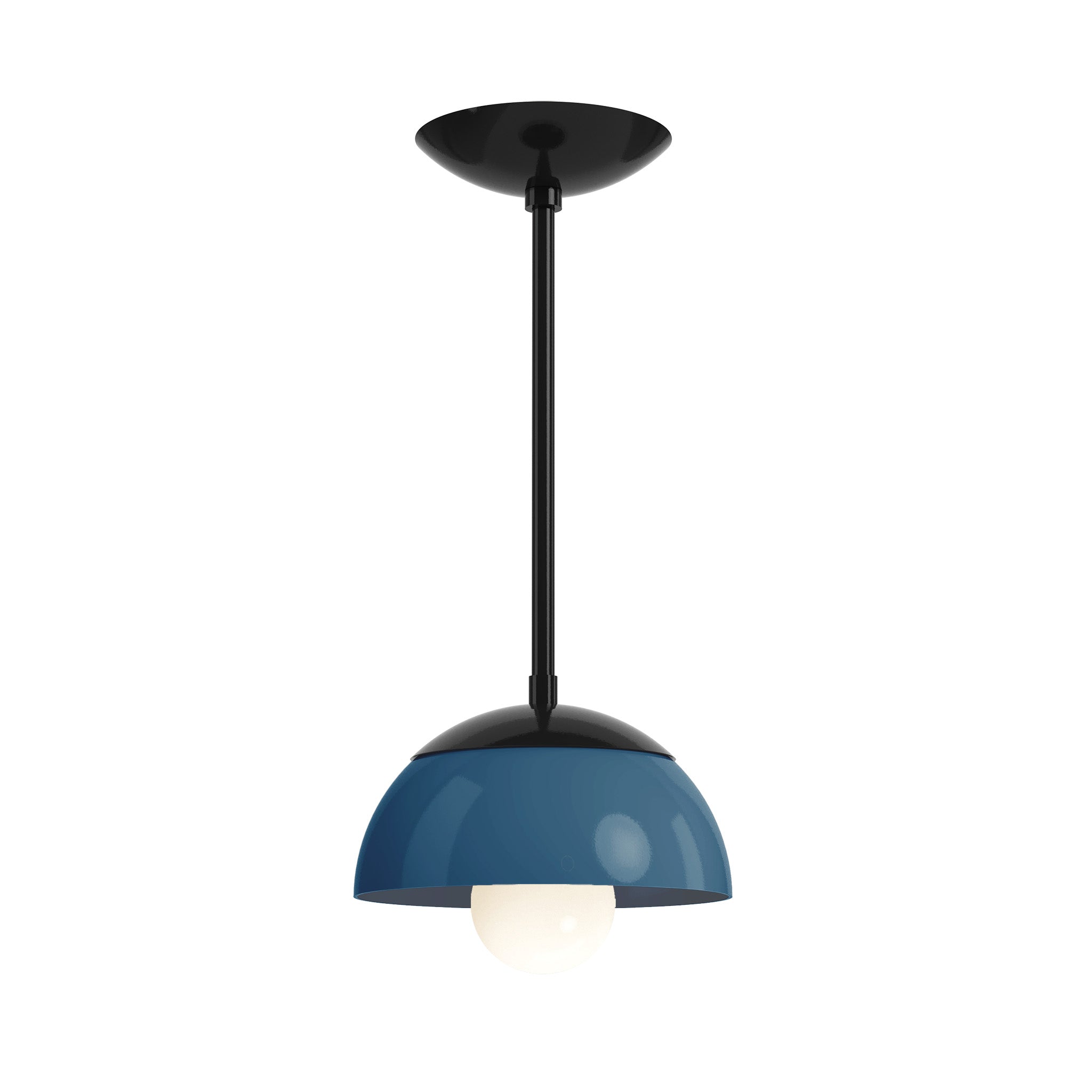 black slate blue color cadbury pendant 8" dutton brown lighting