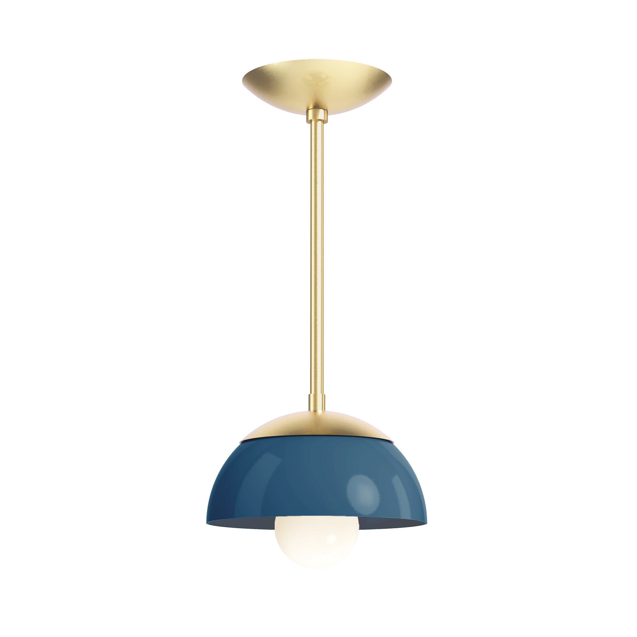 brass slate blue color cadbury pendant 8" dutton brown lighting