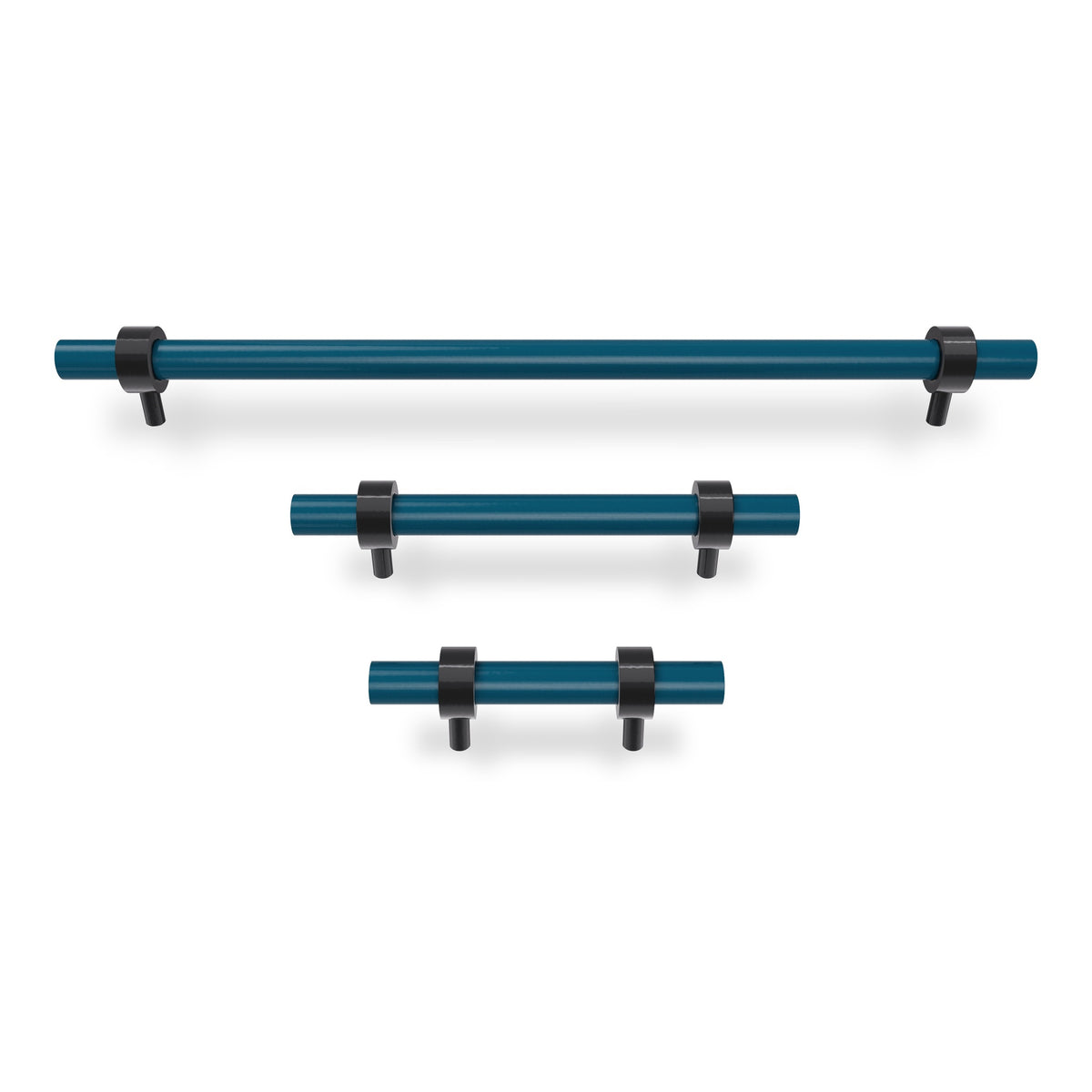 Black and slate blue color Caliber pull Dutton Brown hardware