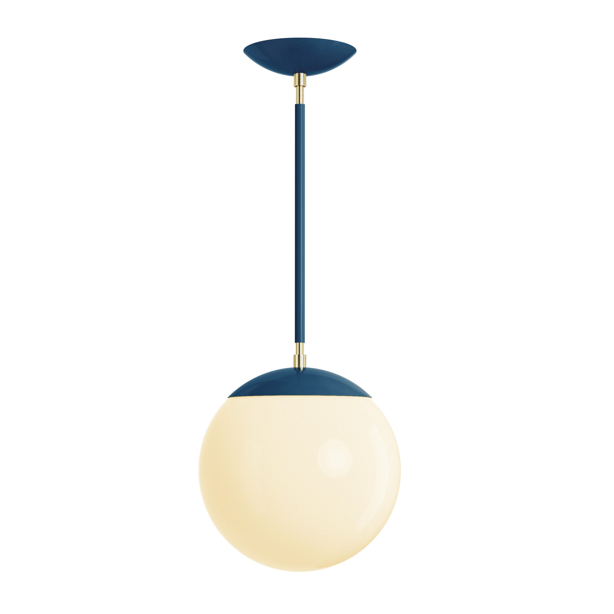 Brass and cobalt cap globe pendant 10" dutton brown lighting