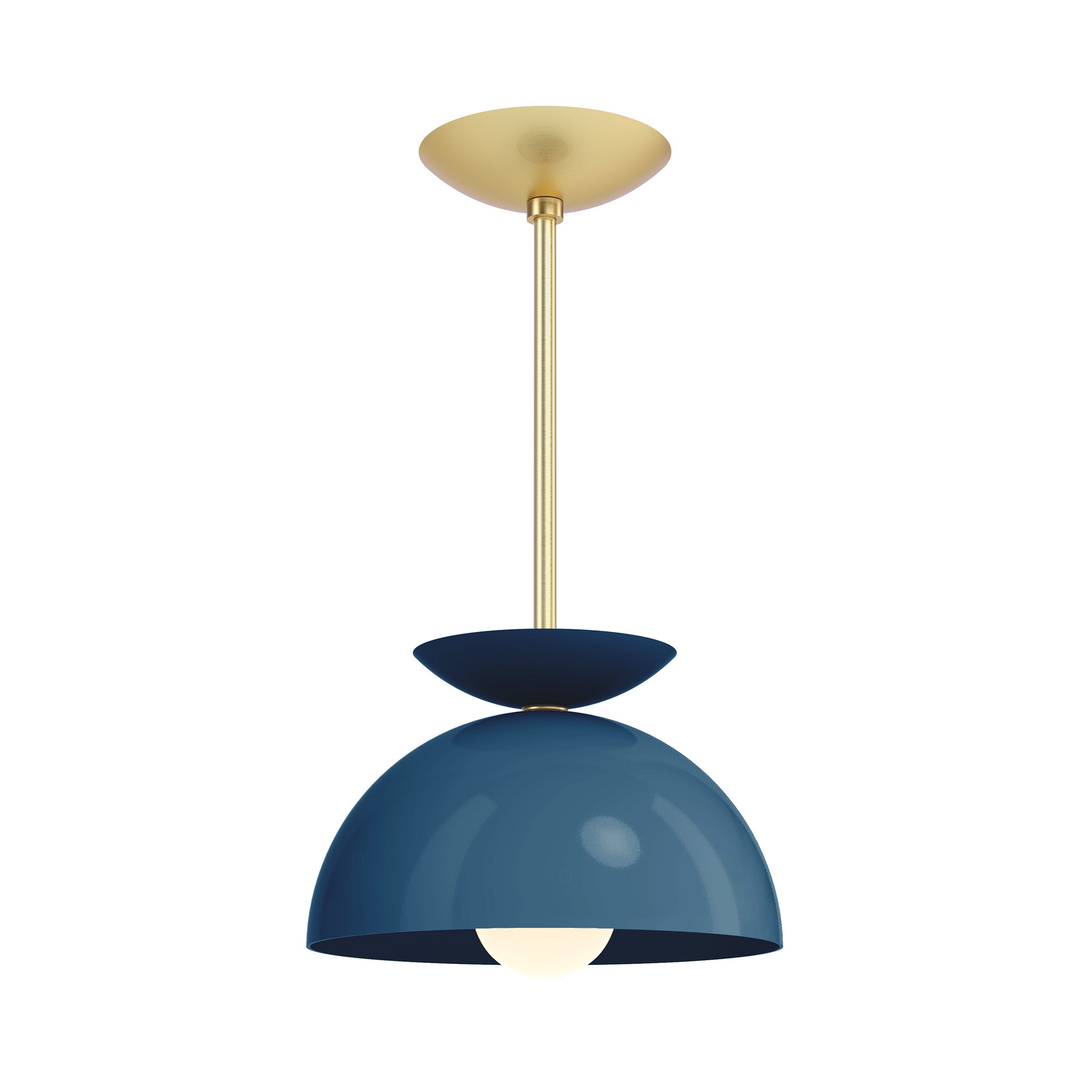 brass slate blue color echo pendant 10" dutton brown lighting