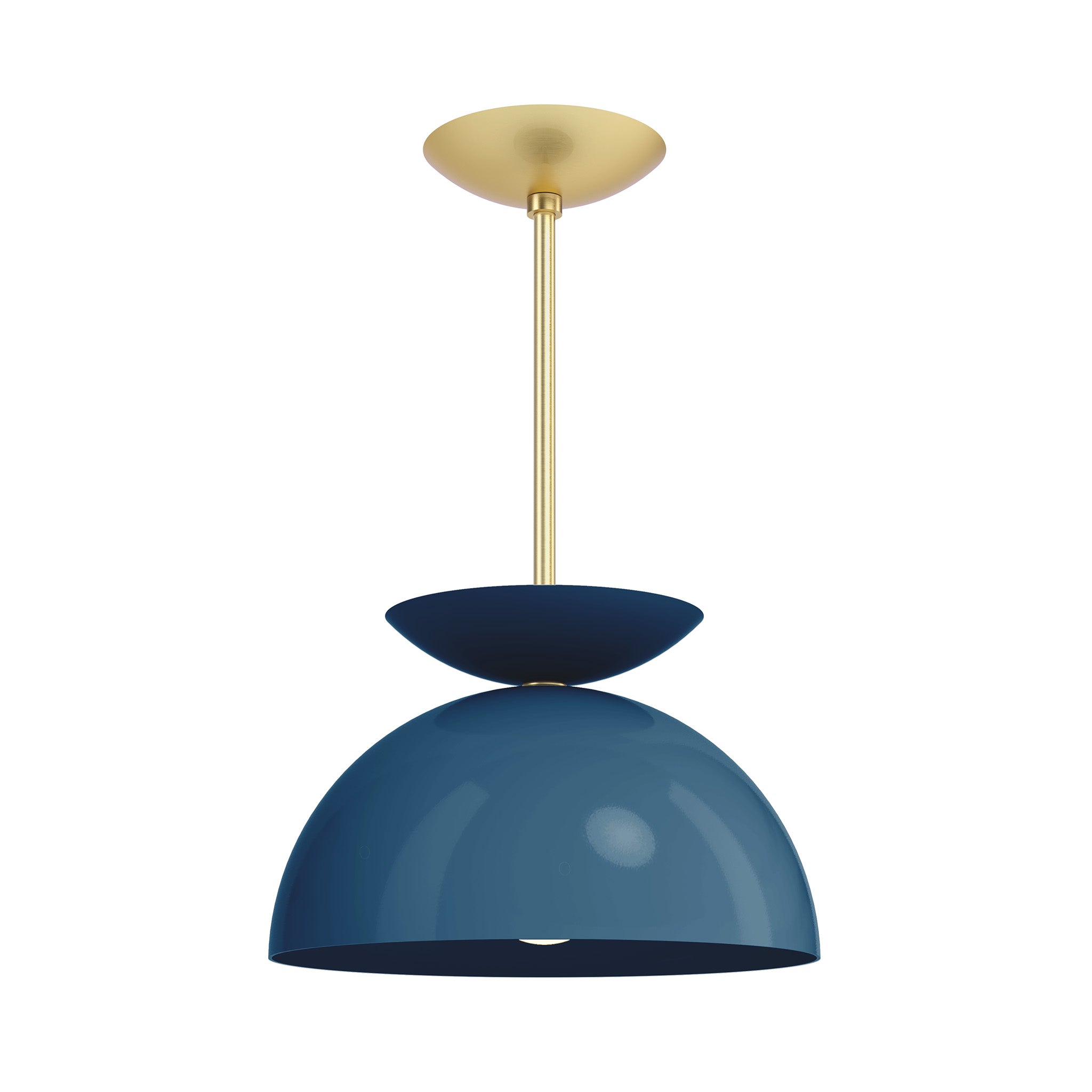 brass slate blue color echo pendant 12" dutton brown lighting