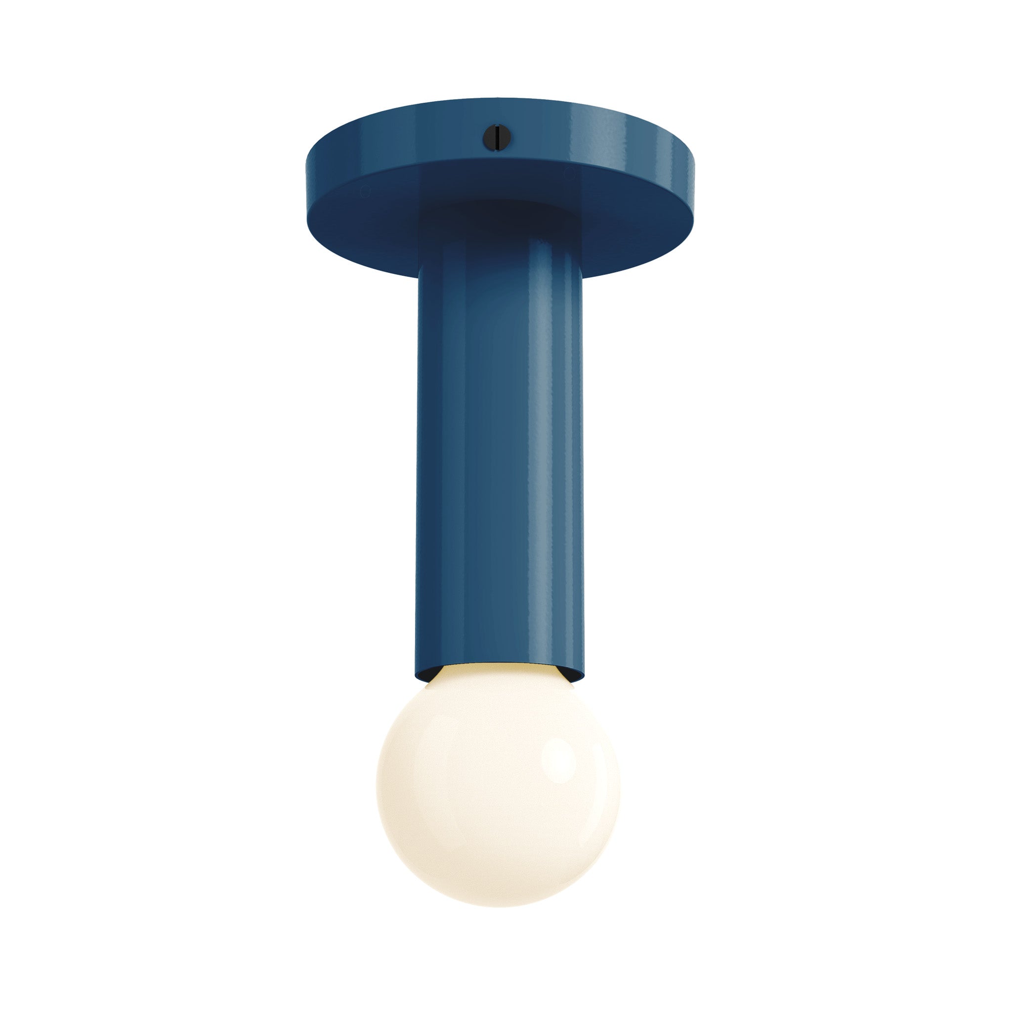 black slate blue color Eureka flush mount Dutton Brown lighting