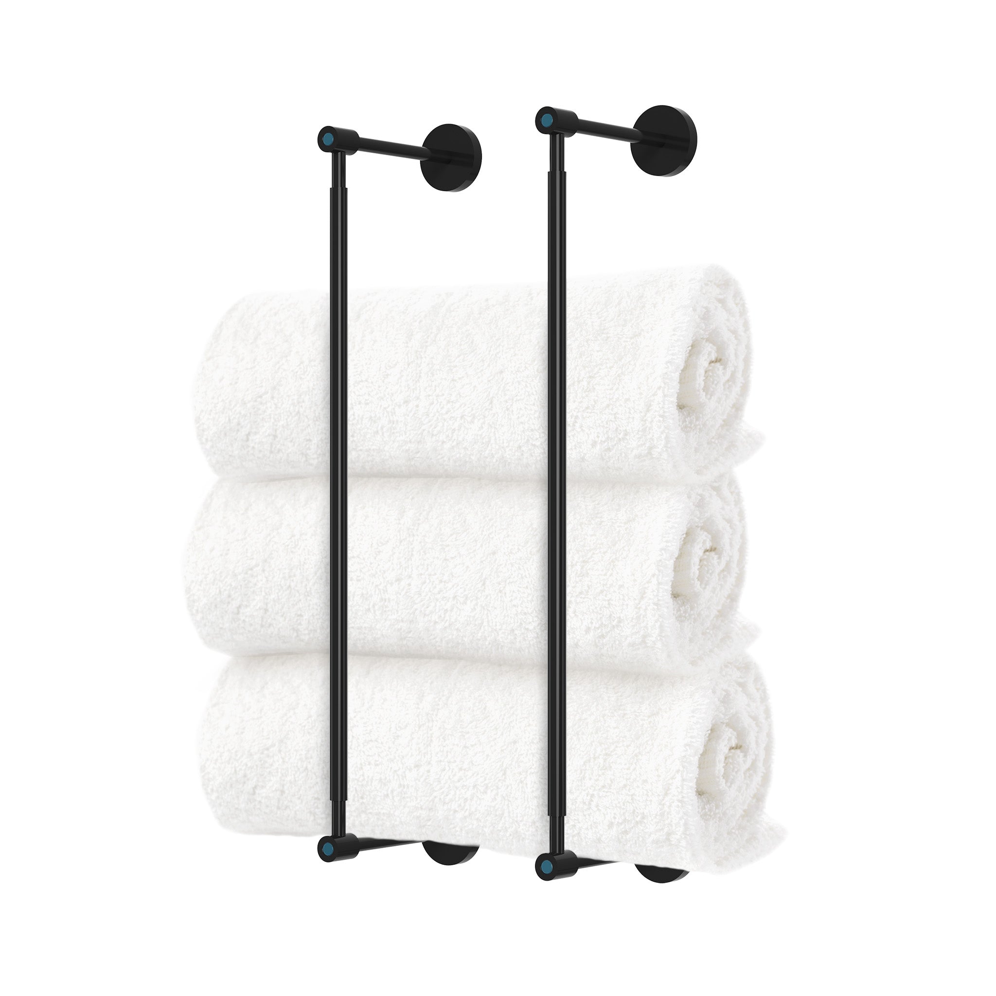 Black and slate blue head towel rack 18 inch dutton brown hardware