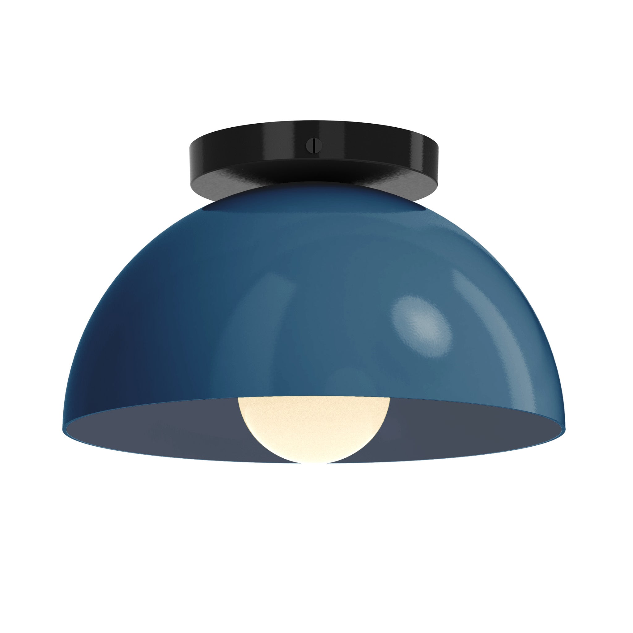 Black and slate blue color Hemi flush mount 10" Dutton Brown lighting