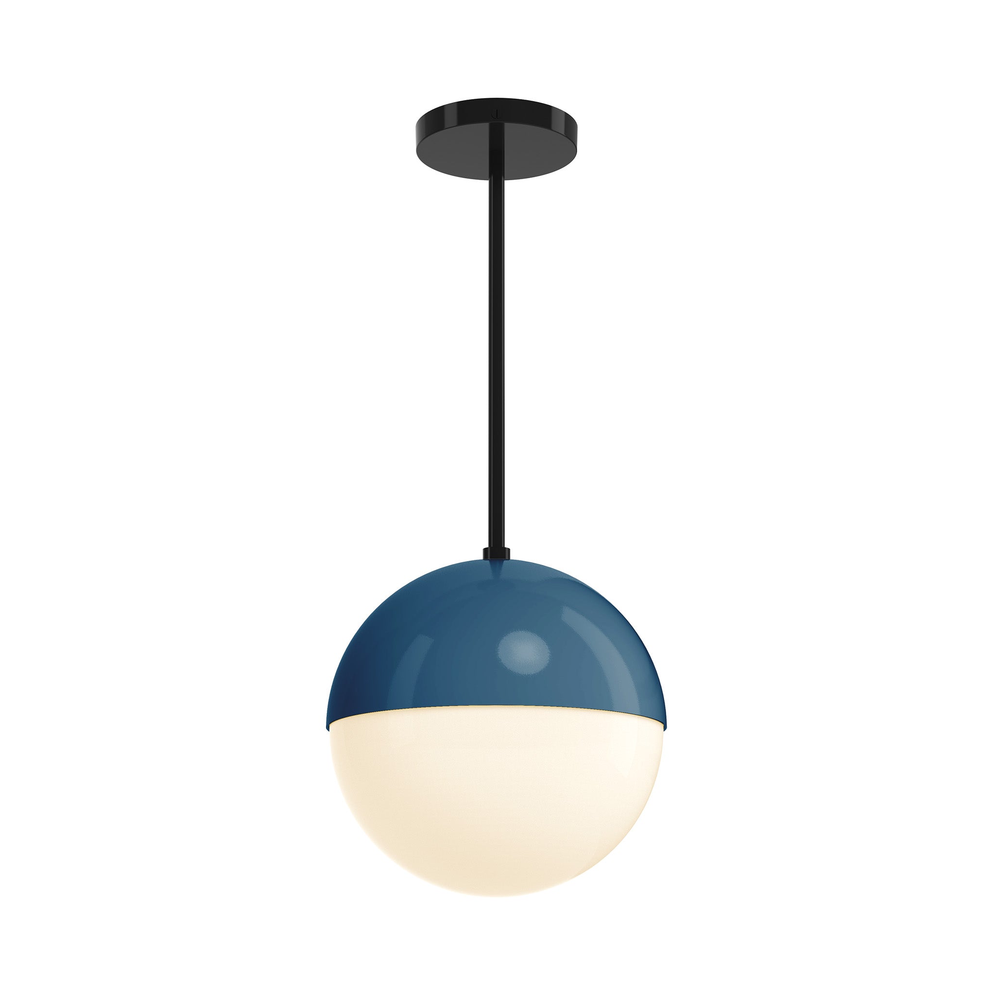 black and slate blue lure globe pendant 10 inch dutton brown lighting