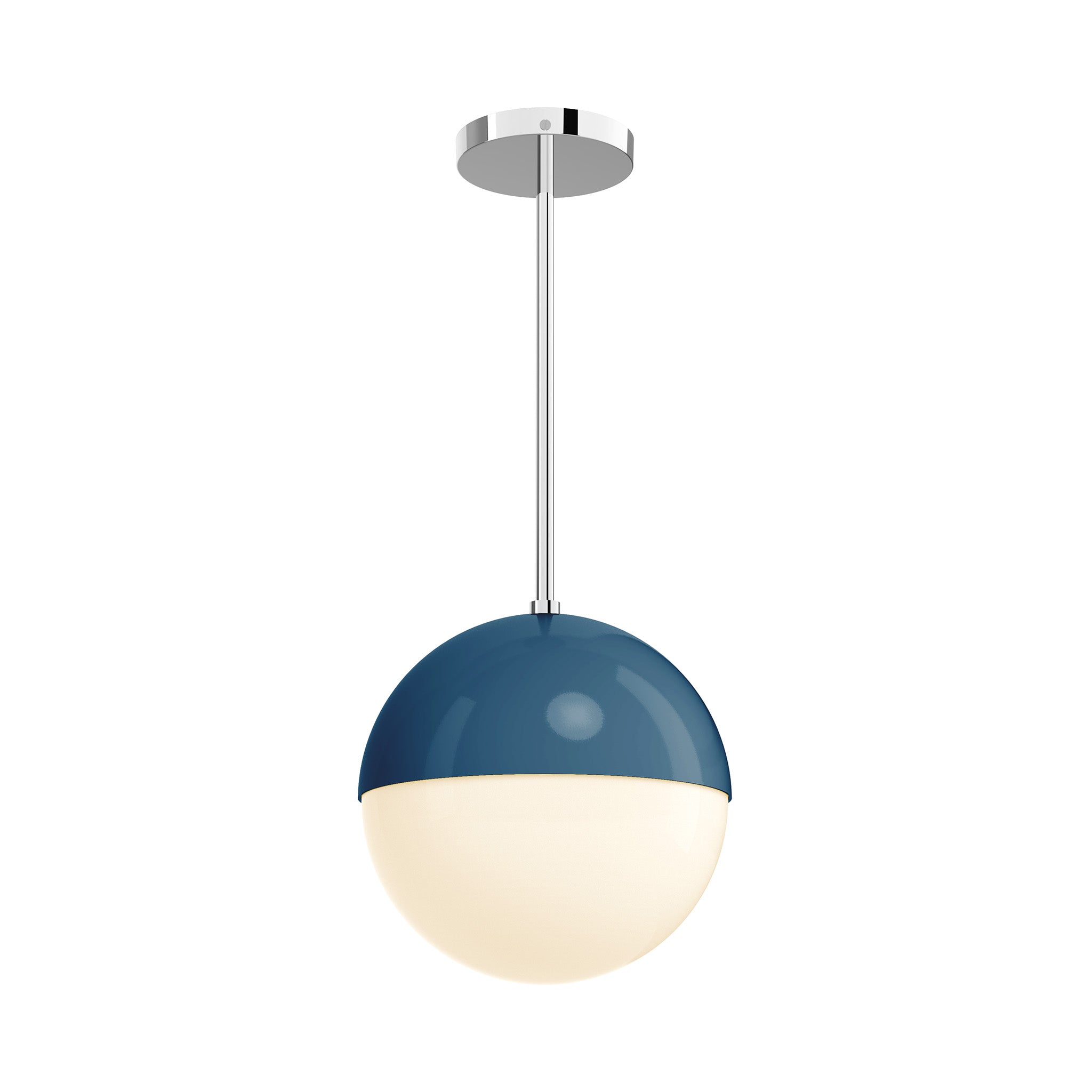 nickel and slate blue lure globe pendant 10 inch dutton brown lighting