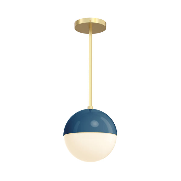 Brass and slate blue color Lure pendant 8" Dutton Brown lighting