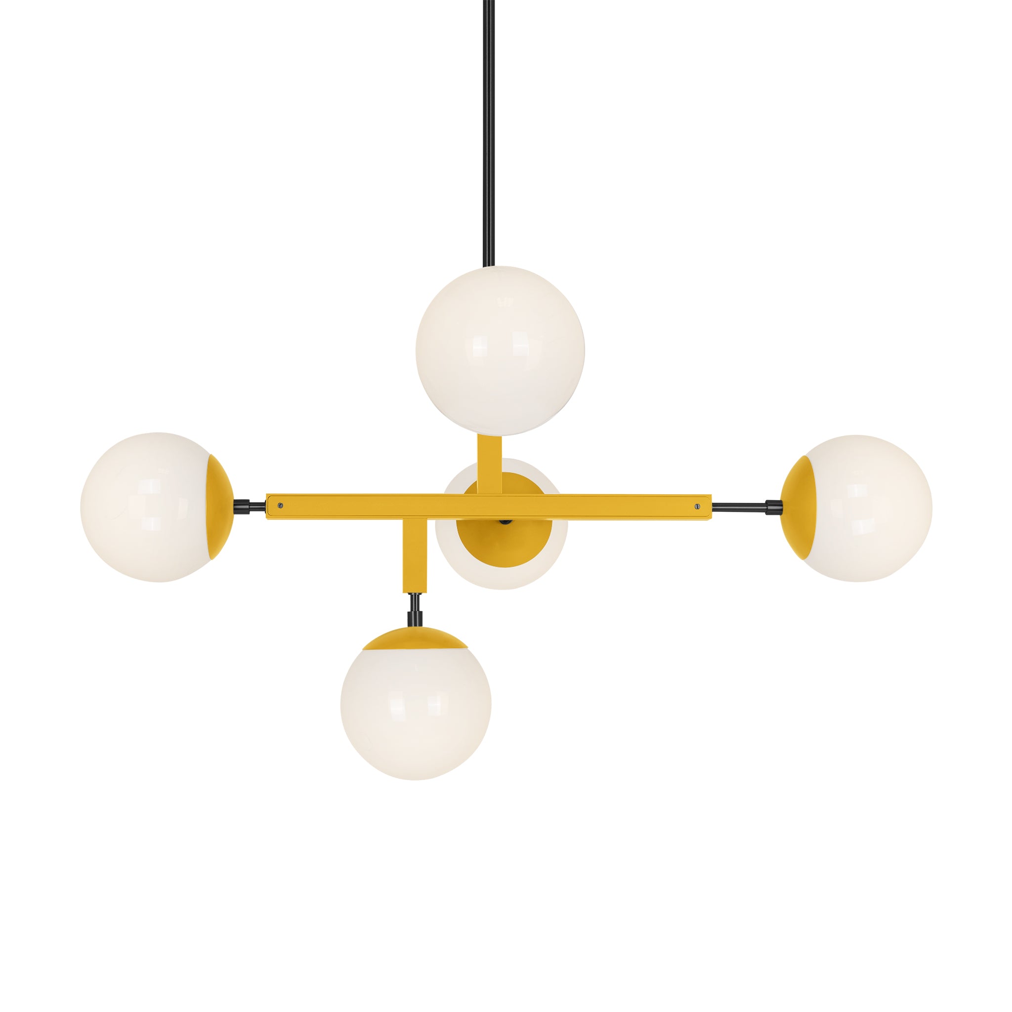 Black and ochre color Prisma chandelier 35" Dutton Brown lighting