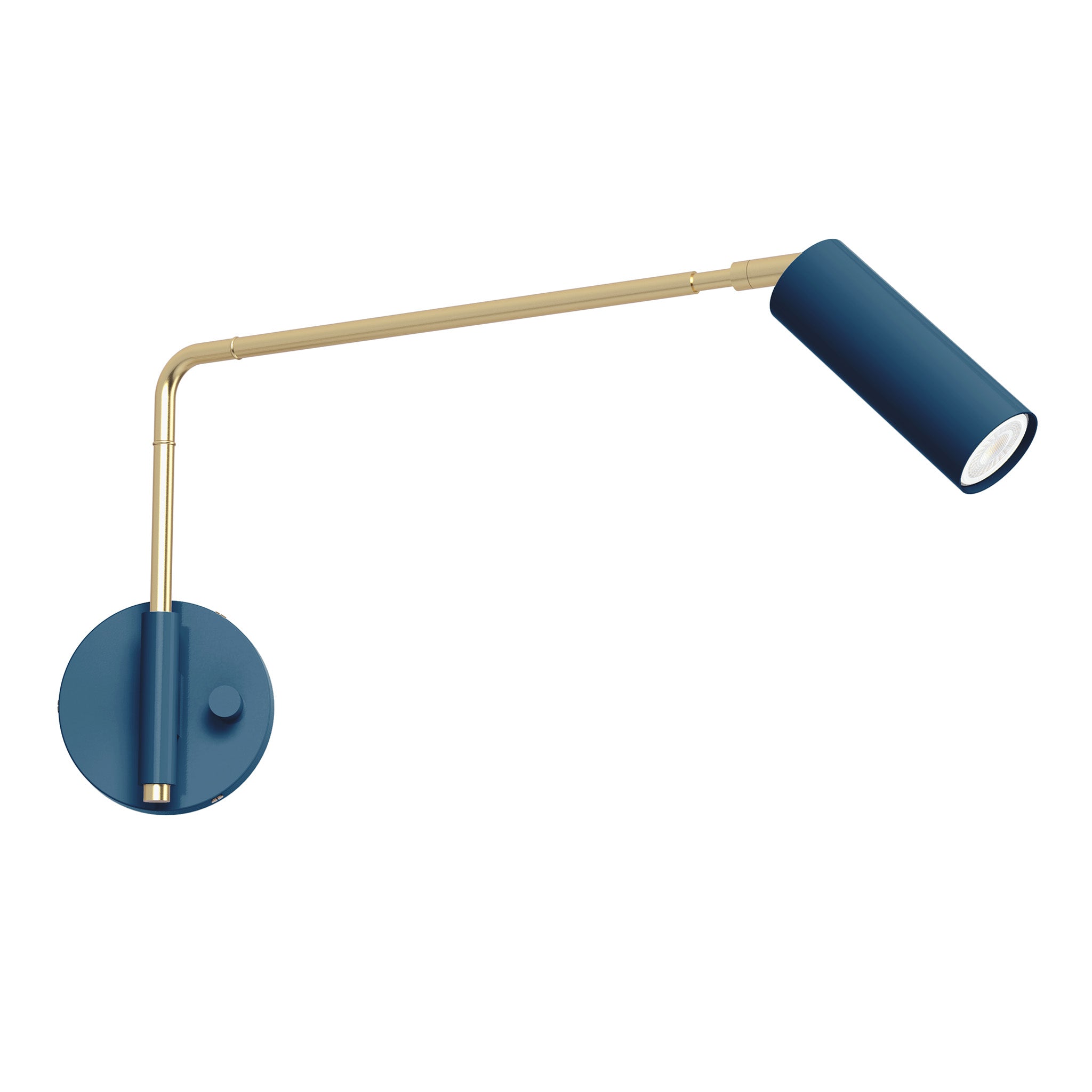 brass slate blue color reader swing arm sconce - 17" arm dutton brown lighting