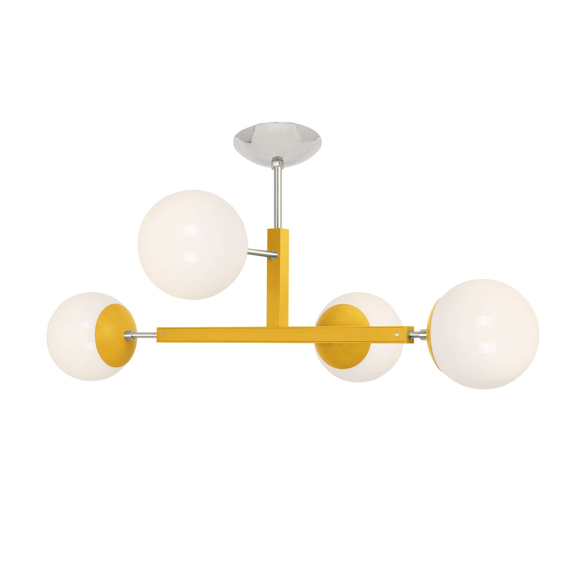 Nickel and ochre color Status flush mount Dutton Brown lighting