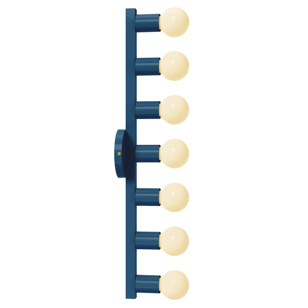 brass and slate blue vogue 7 color sconce dutton brown lighting