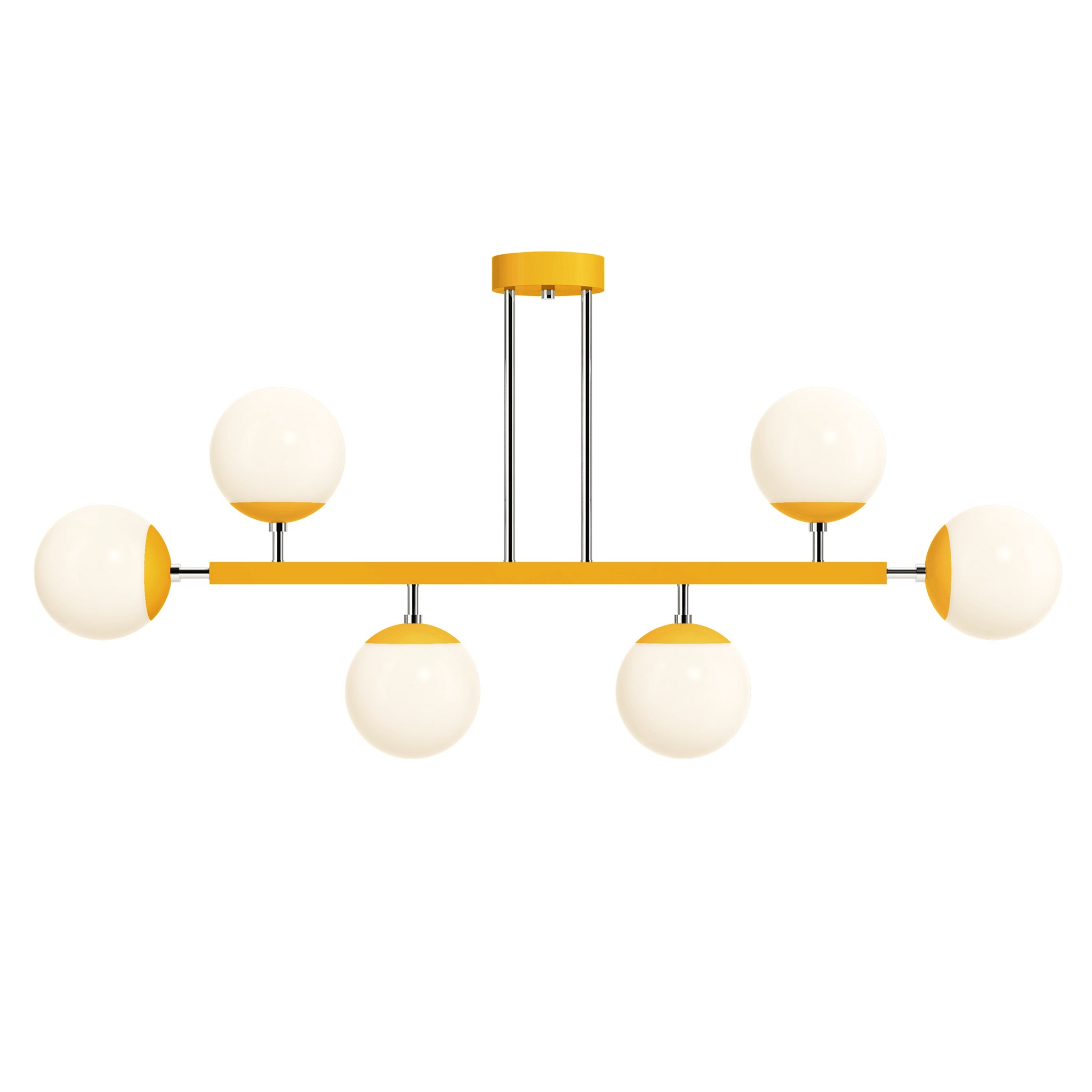 nickel and ochre Color Axia Globe Chandelier 46" Dutton Brown lighting
