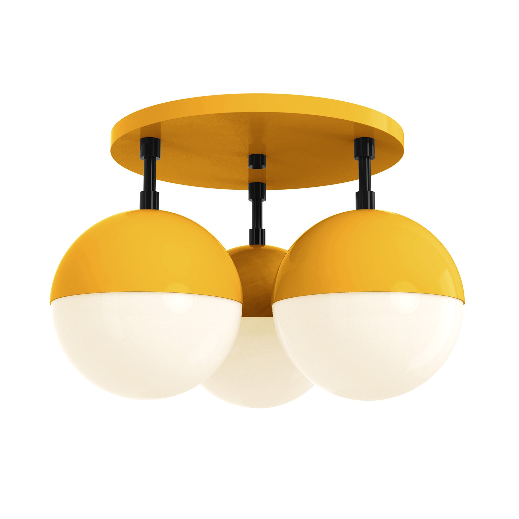 black ochre color ballsy flush mount dutton brown lighting