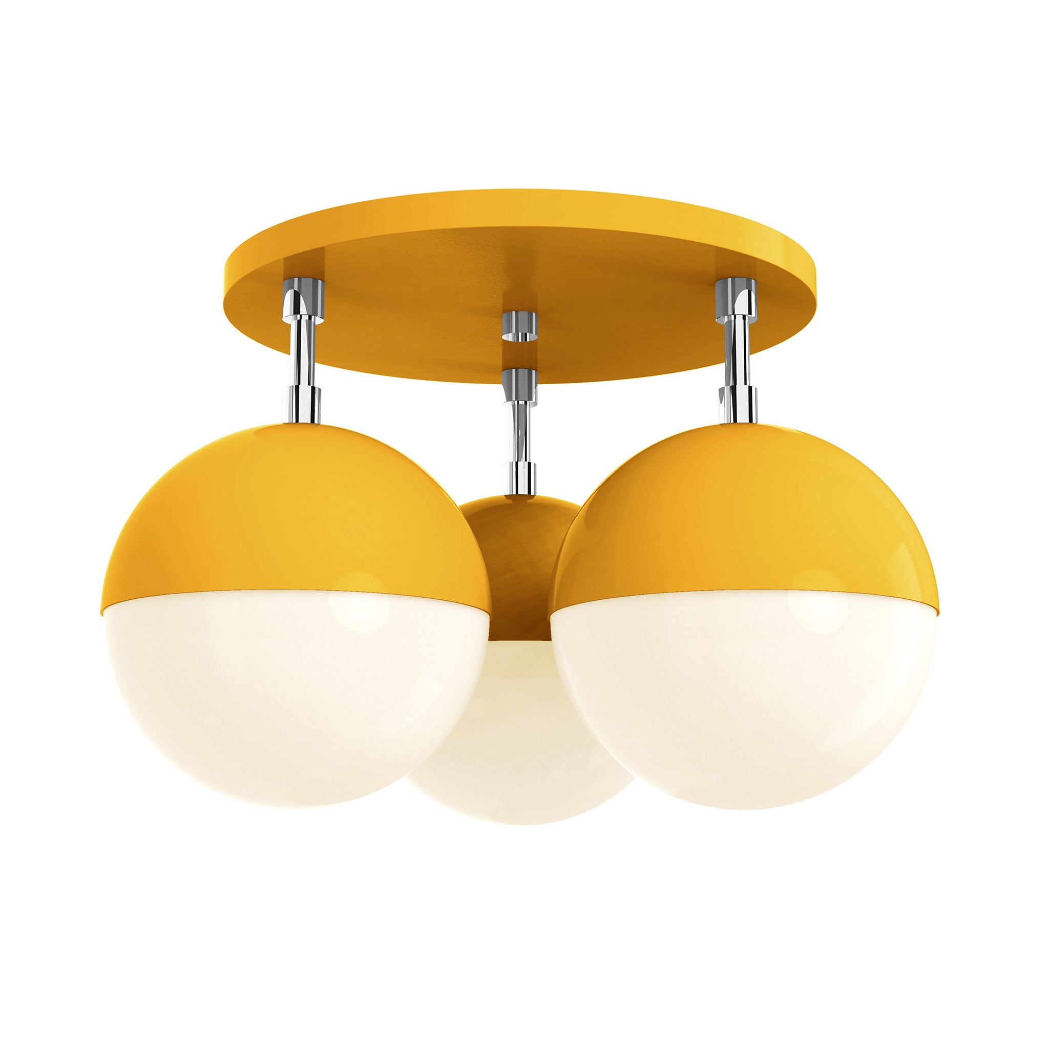 nickel ochre color ballsy flush mount dutton brown lighting