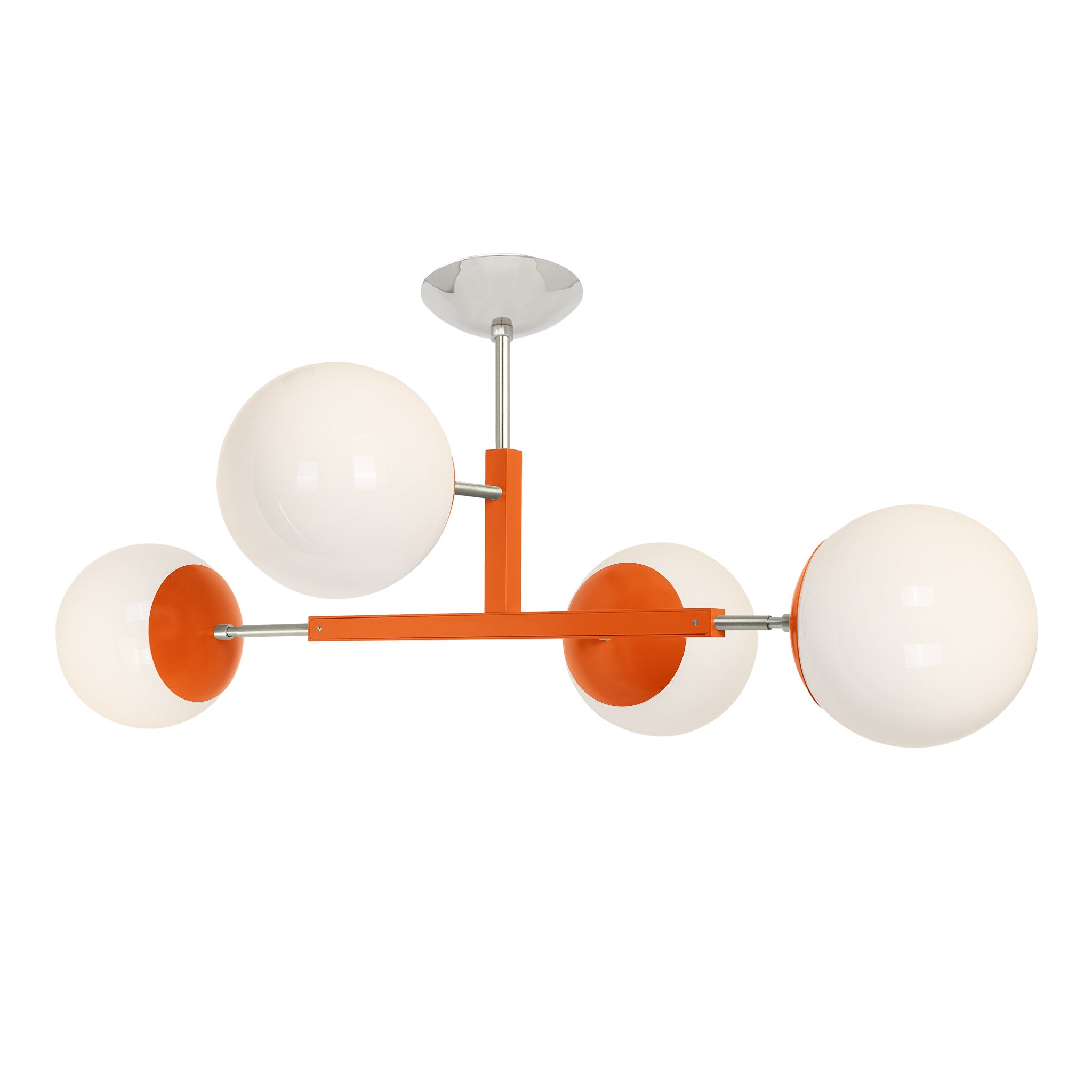 Nickel and orange color Big Status flush mount Dutton Brown lighting