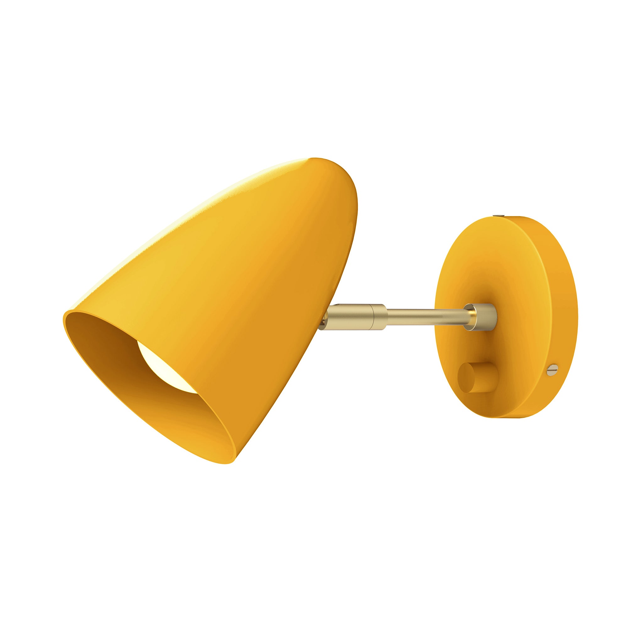 brass ochre color boom sconce - 3" arm dutton brown lighting