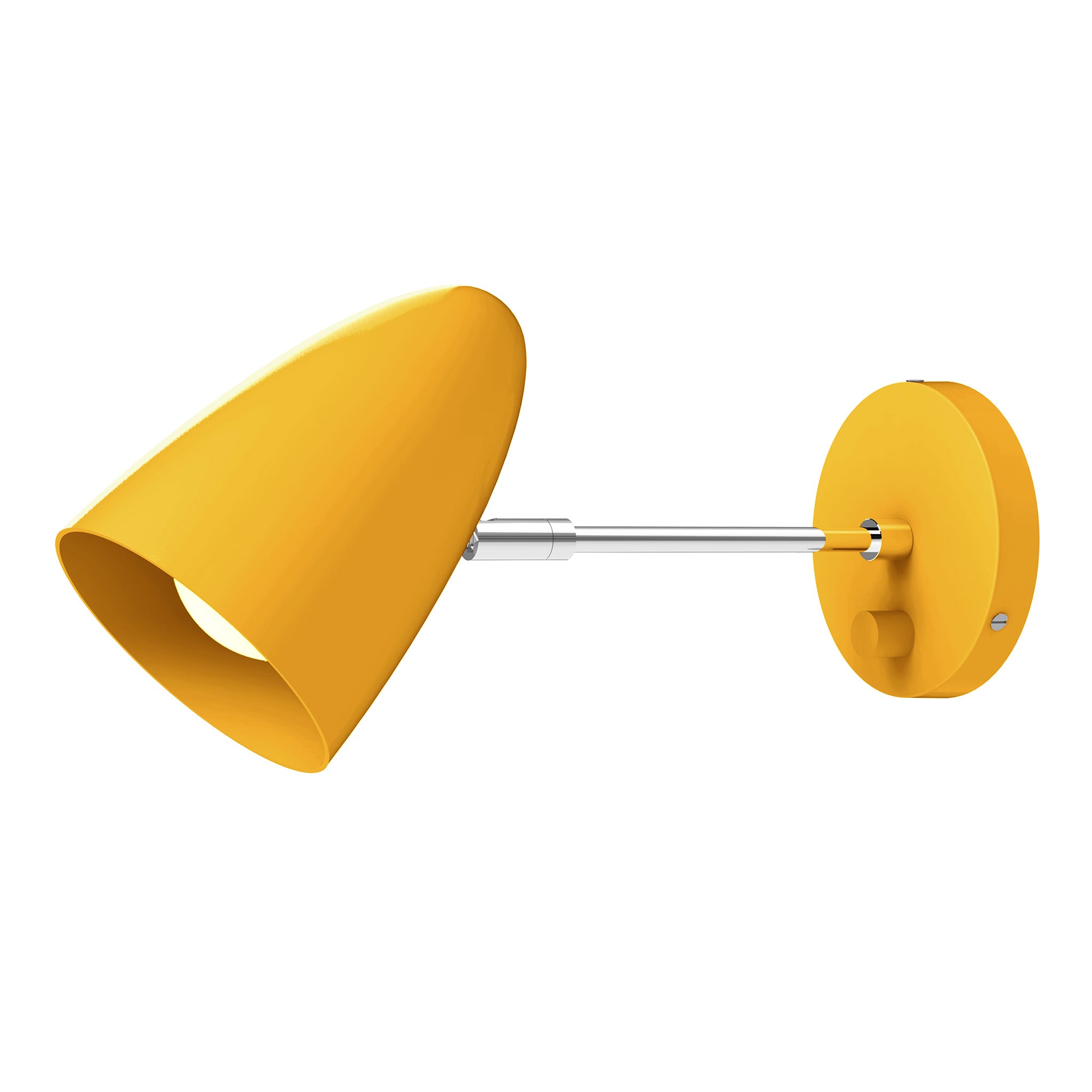 nickel ochre color boom sconce - 6" arm dutton brown lighting