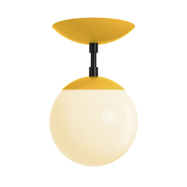 black and ochre  cap globe flush mount 6" dutton brown lighting