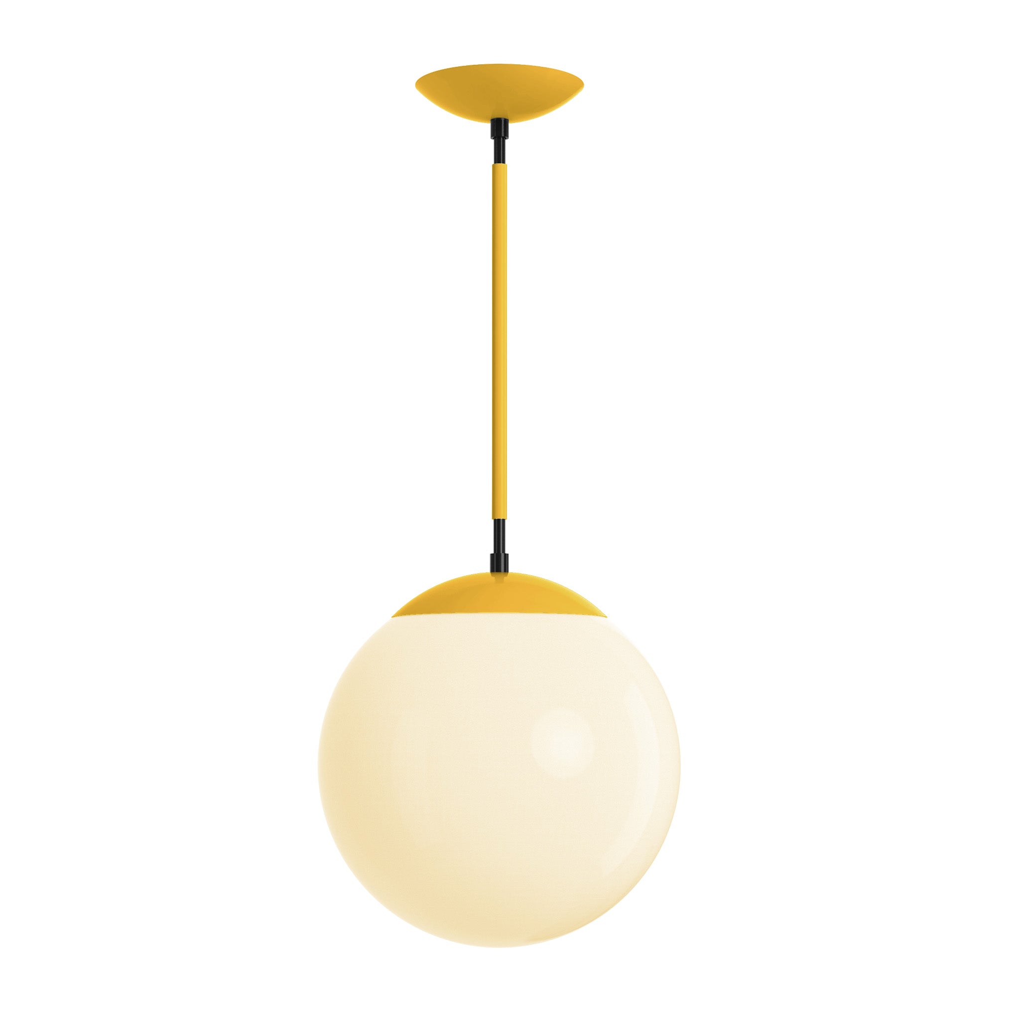 Black and ochre cap globe pendant 12" dutton brown lighting