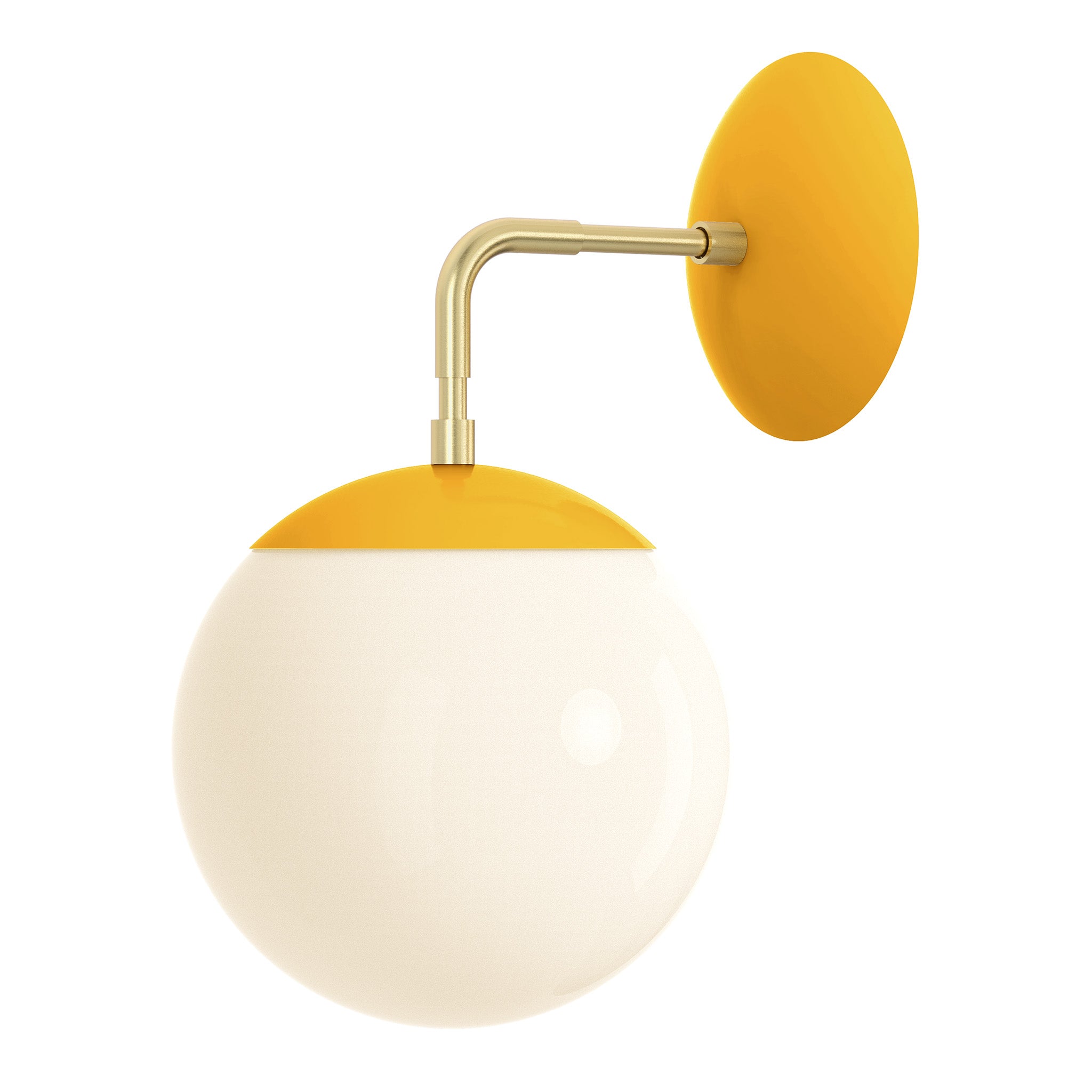 brass ochre color cap sconce 8" dutton brown lighting