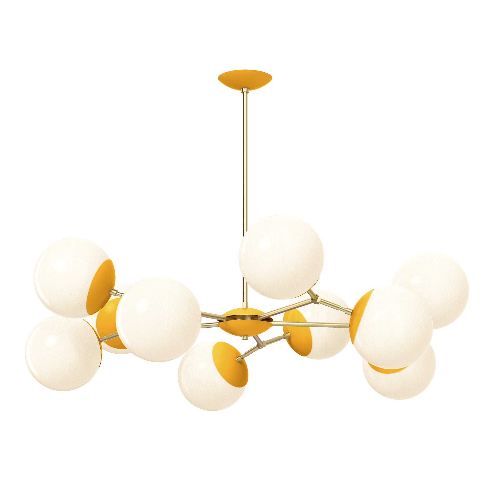 brass ochre color crown chandelier 46" dutton brown lighting