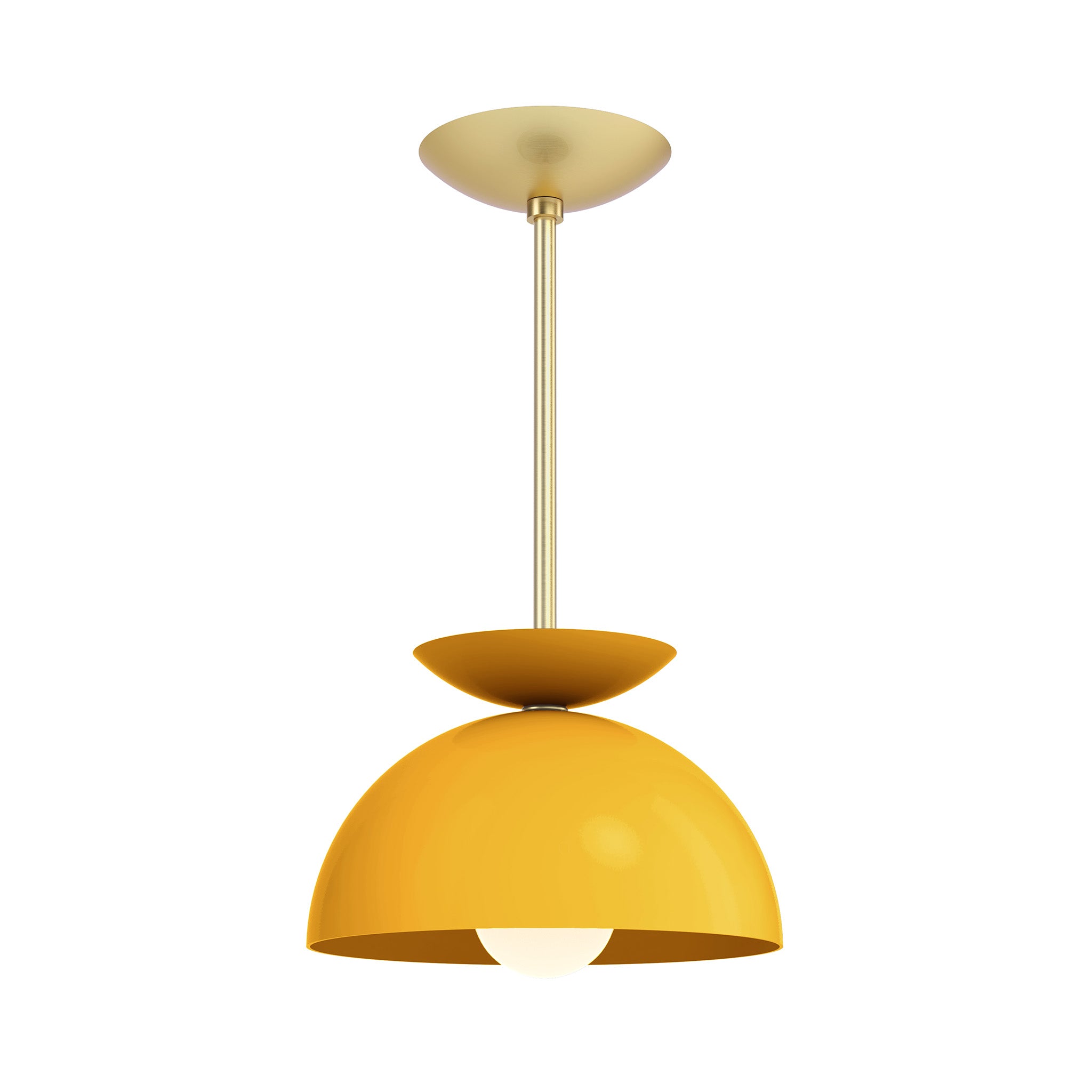 brass ochre color echo pendant 10" dutton brown lighting
