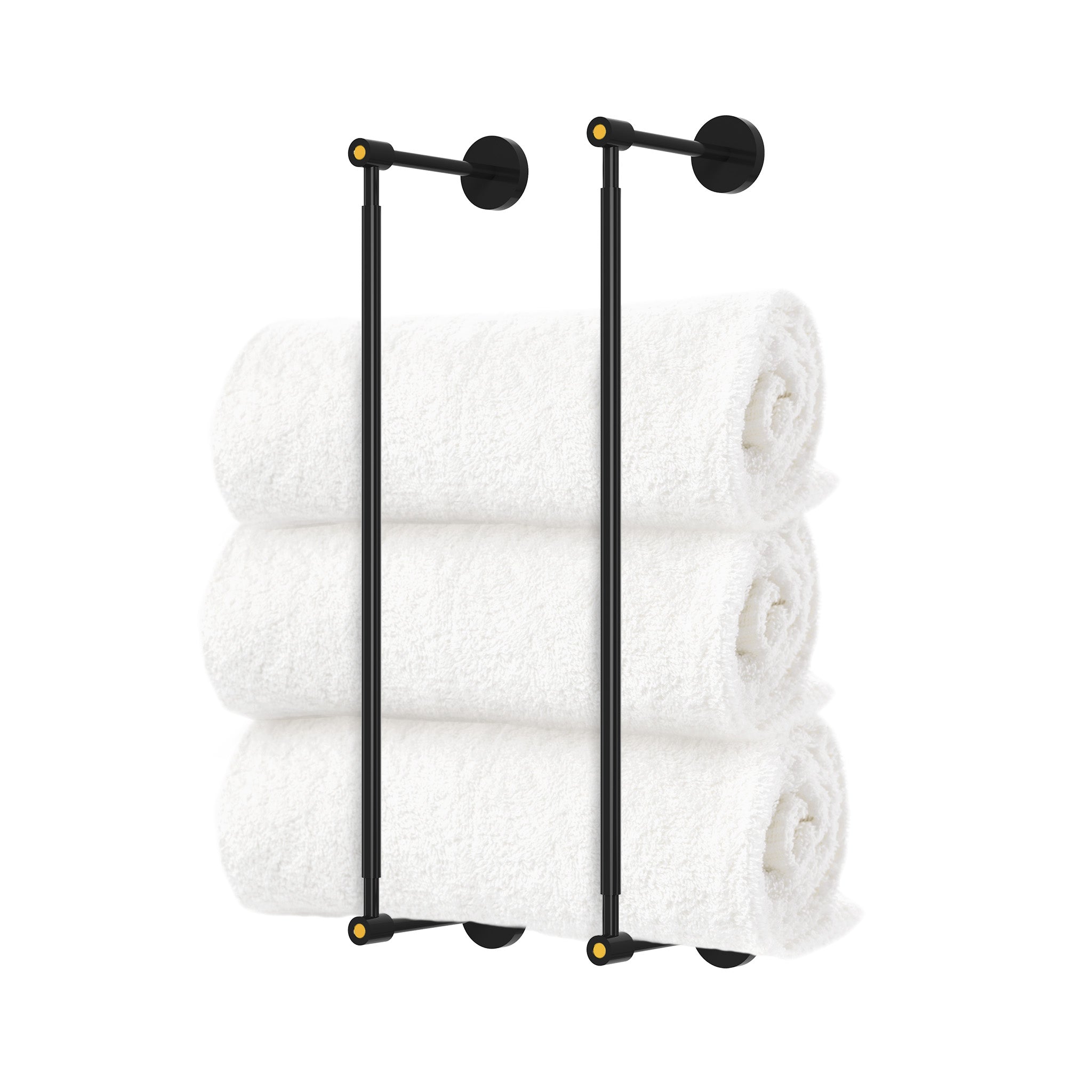 Black and ochre head towel rack 18 inch dutton brown hardware