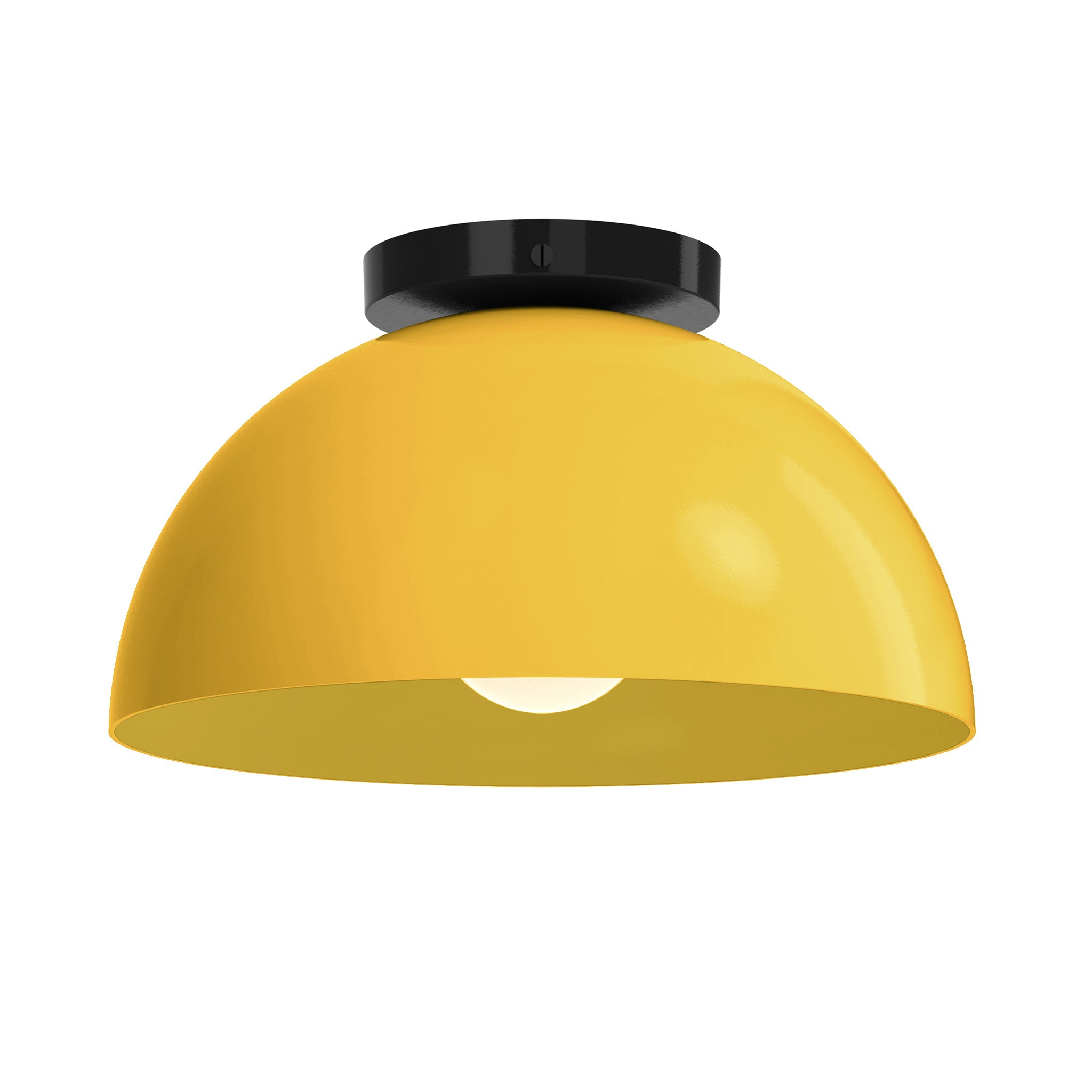 Black and ochre color Hemi flush mount 12" Dutton Brown lighting