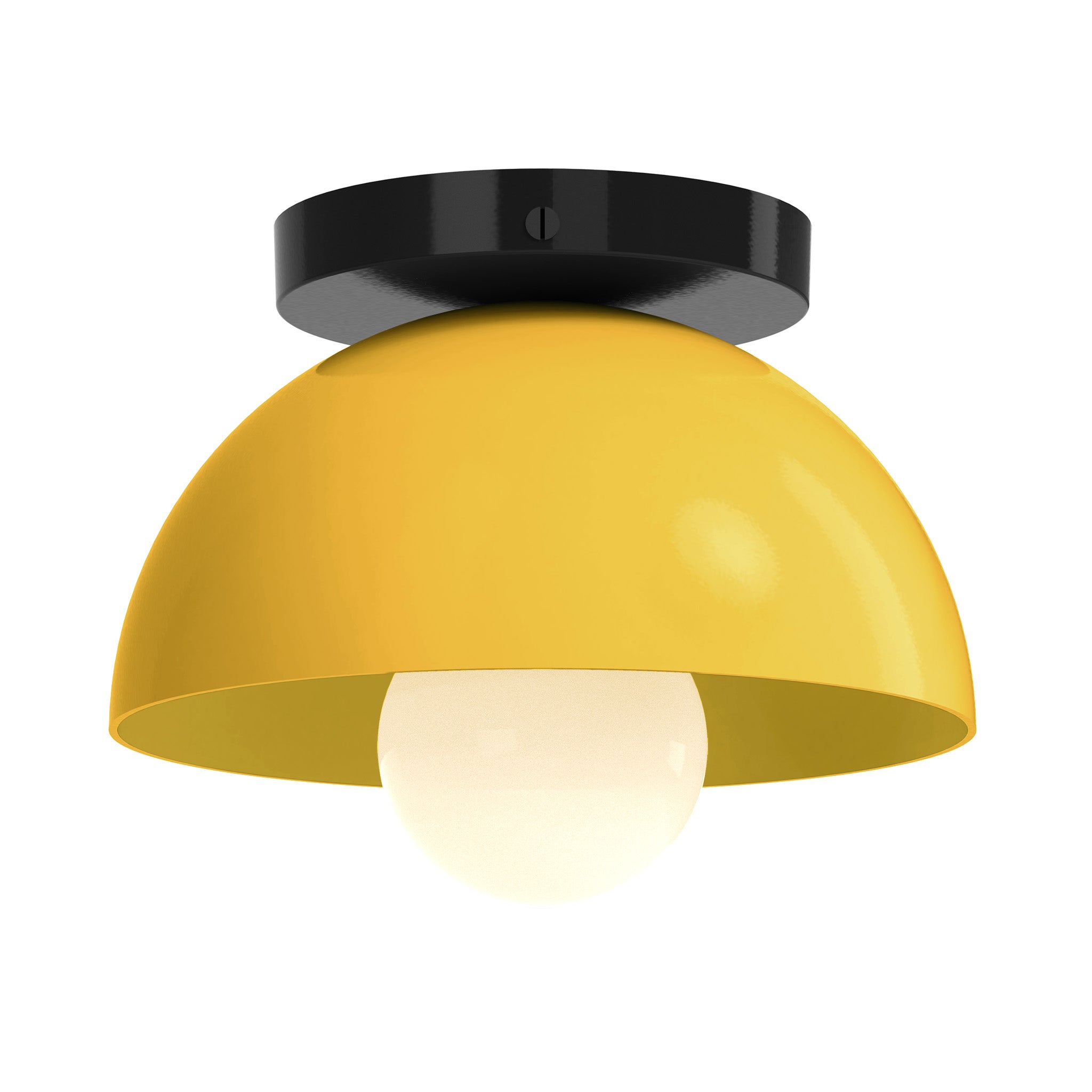 black ochre color hemi flush mount 8" dutton brown lighting