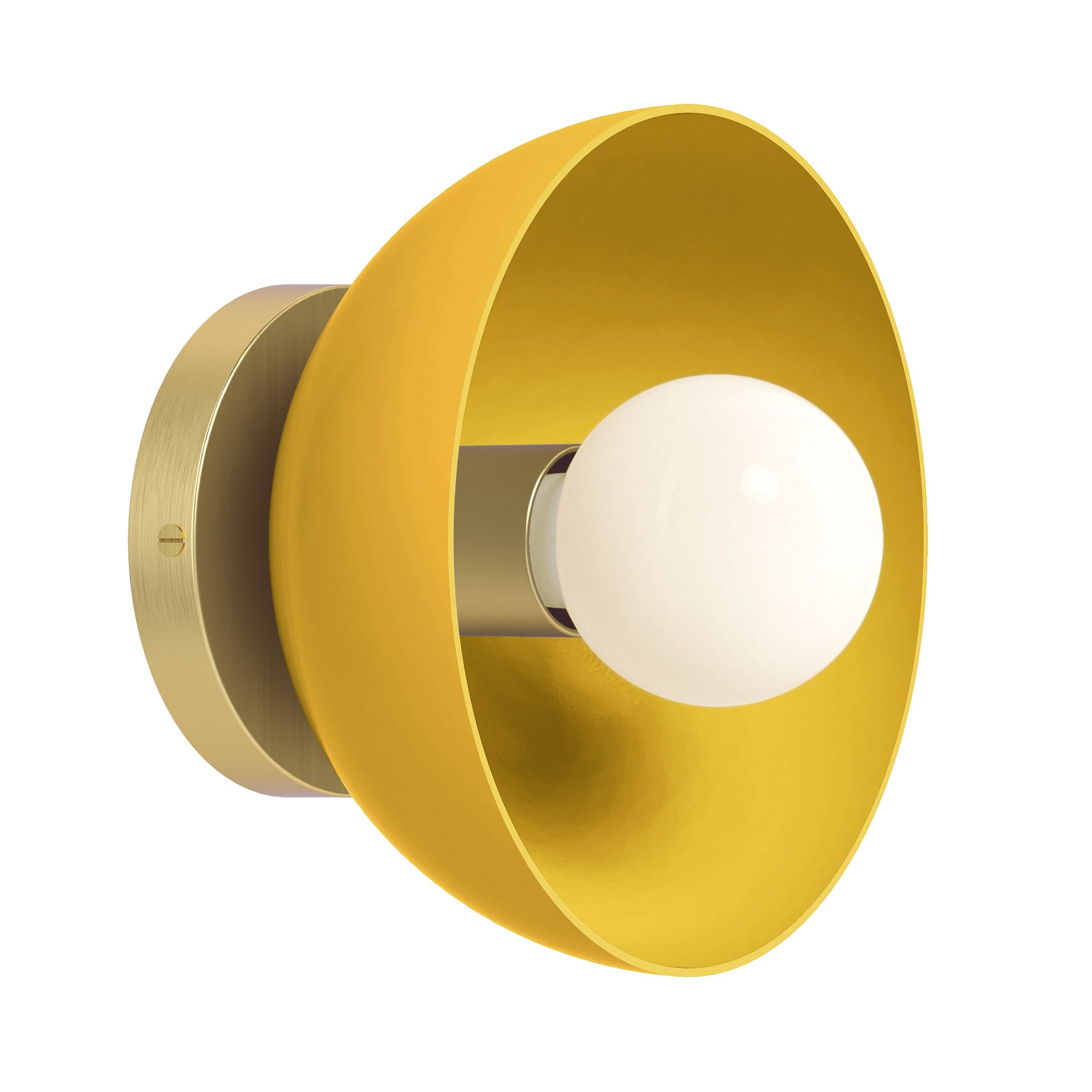 brass and ochre color Hemi sconce 8" Dutton Brown lighting