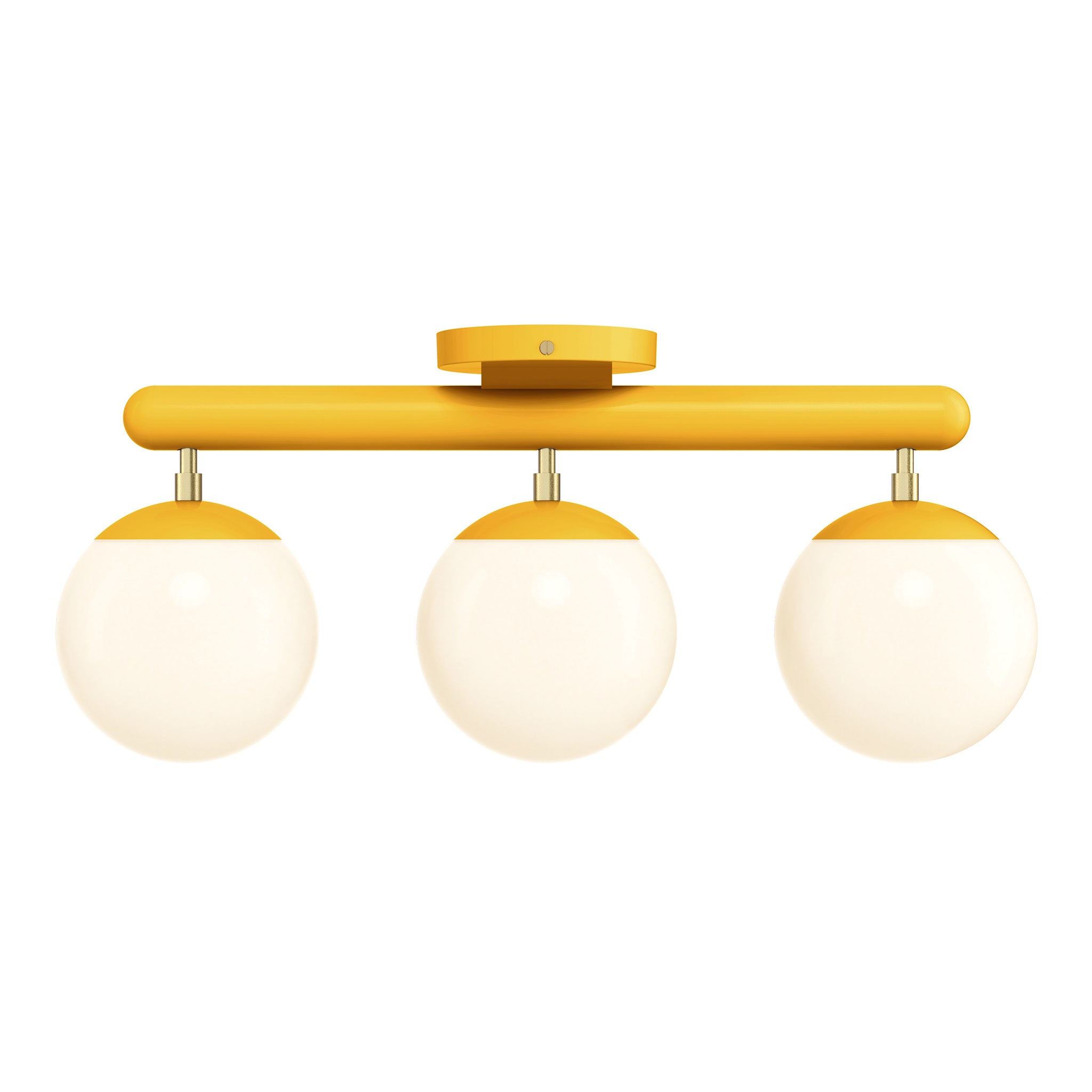 brass ochre color icon 3 flush mount dutton brown lighting