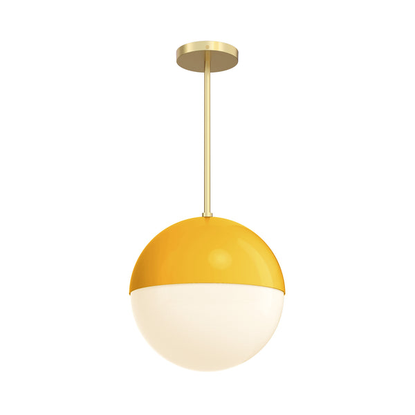 brass and ochre yellow color Lure pendant 12" Dutton Brown lighting