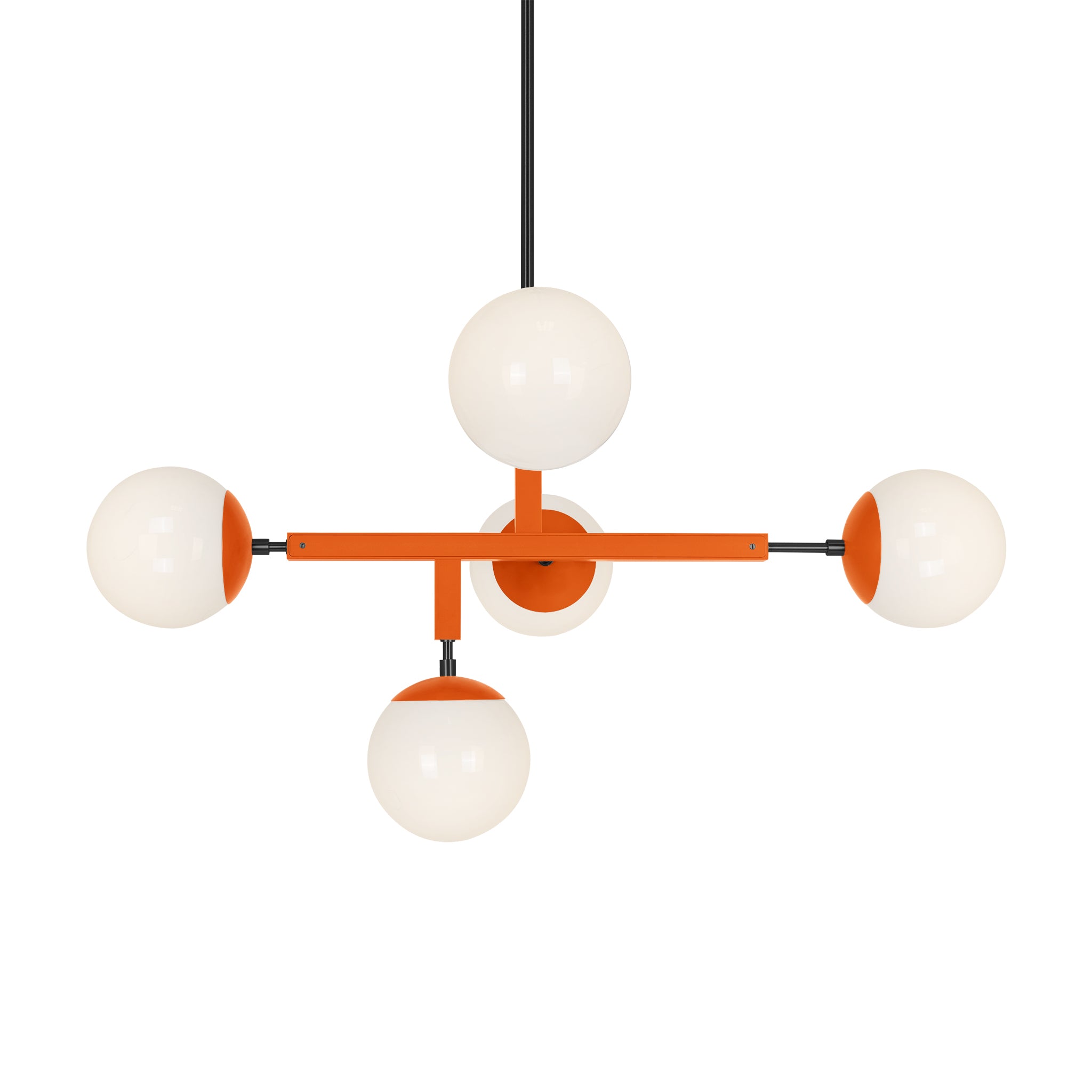 Black and orange color Prisma chandelier 35" Dutton Brown lighting