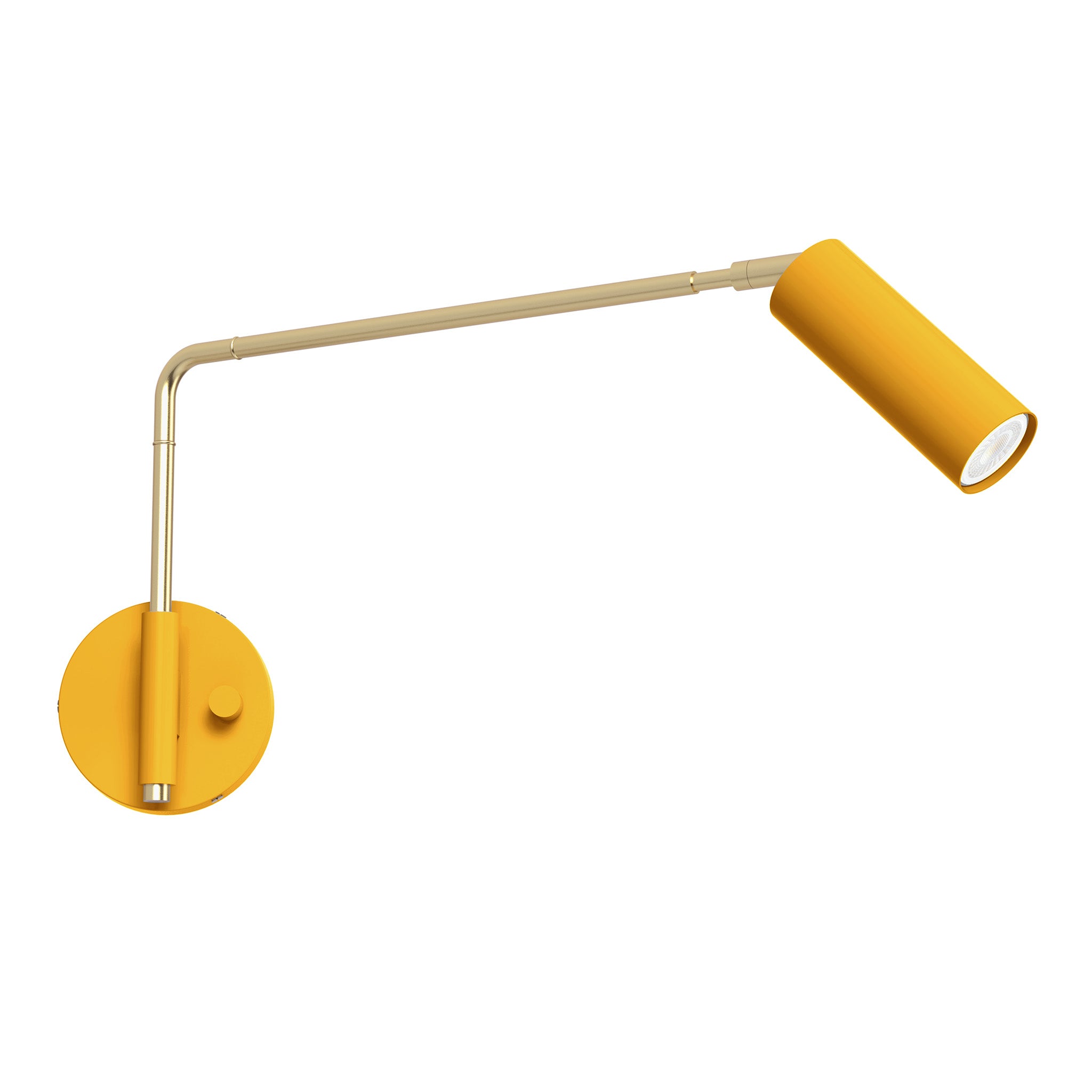 brass ochre color reader swing arm sconce - 17" arm dutton brown lighting
