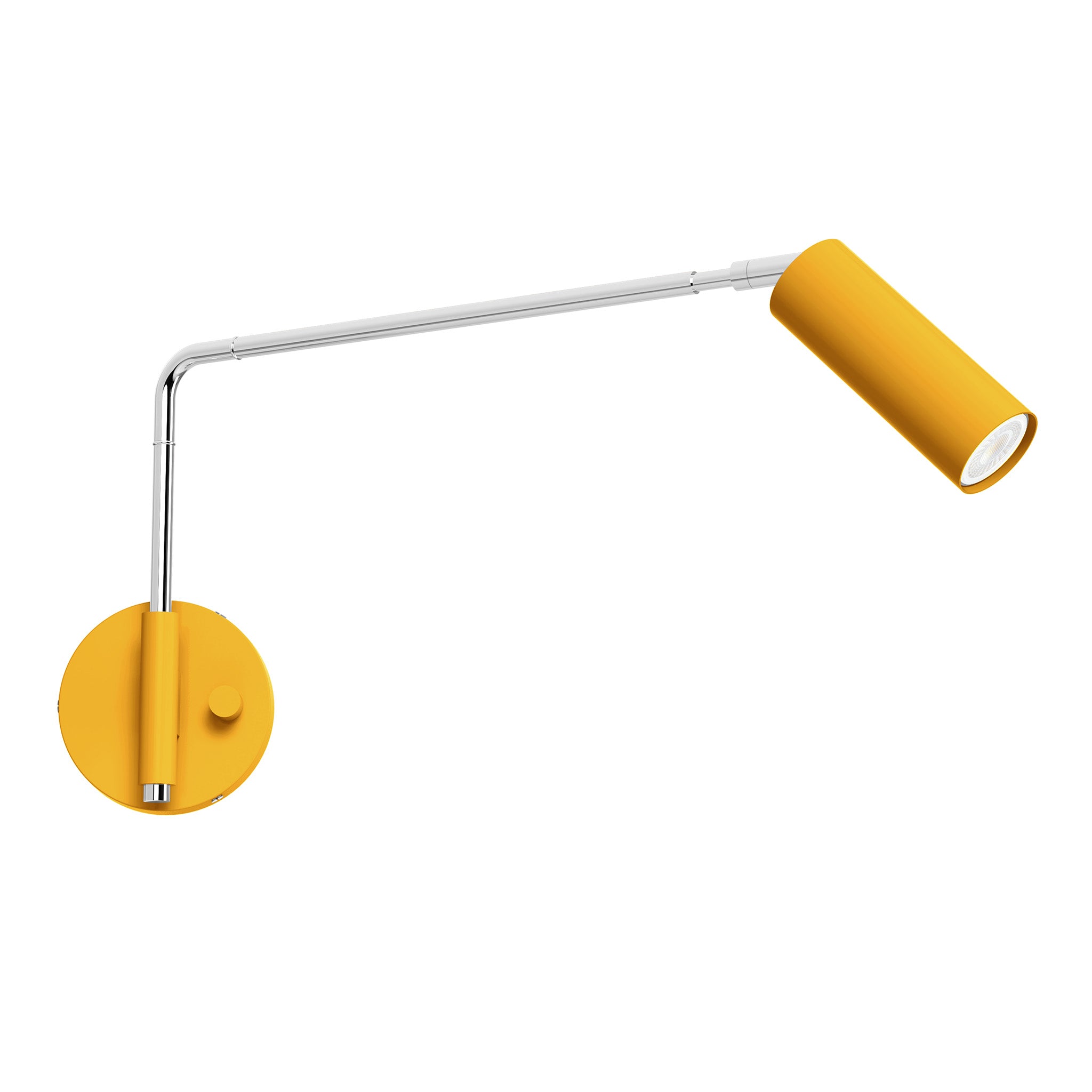 nickel ochre color reader swing arm sconce - 17" arm dutton brown lighting