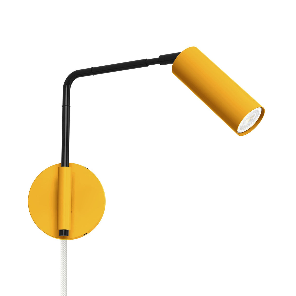 black ochre color reader swing arm plug-in sconce - 9" arm dutton brown lighting