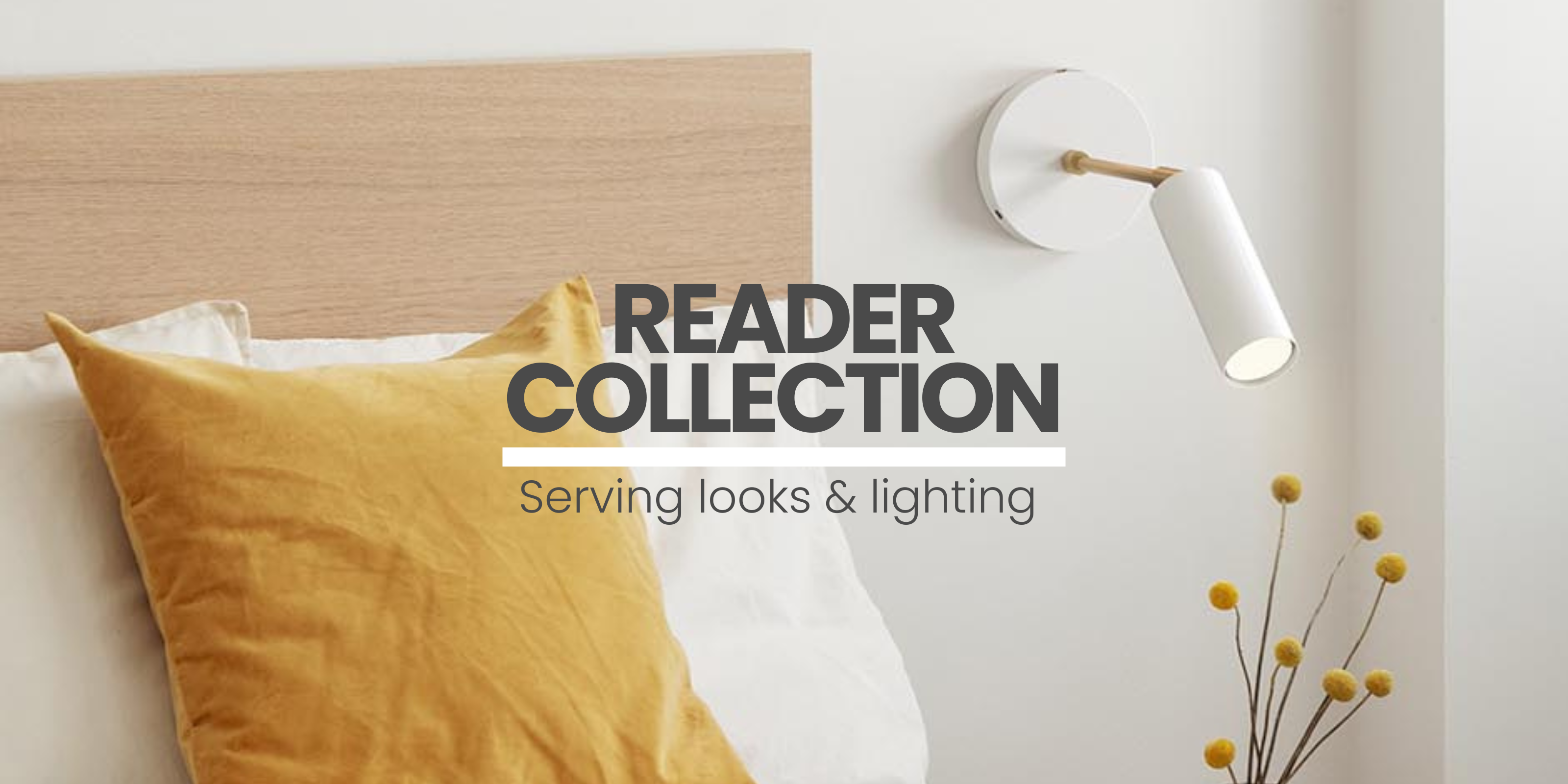 Bedroom scene featuring Reader sconce