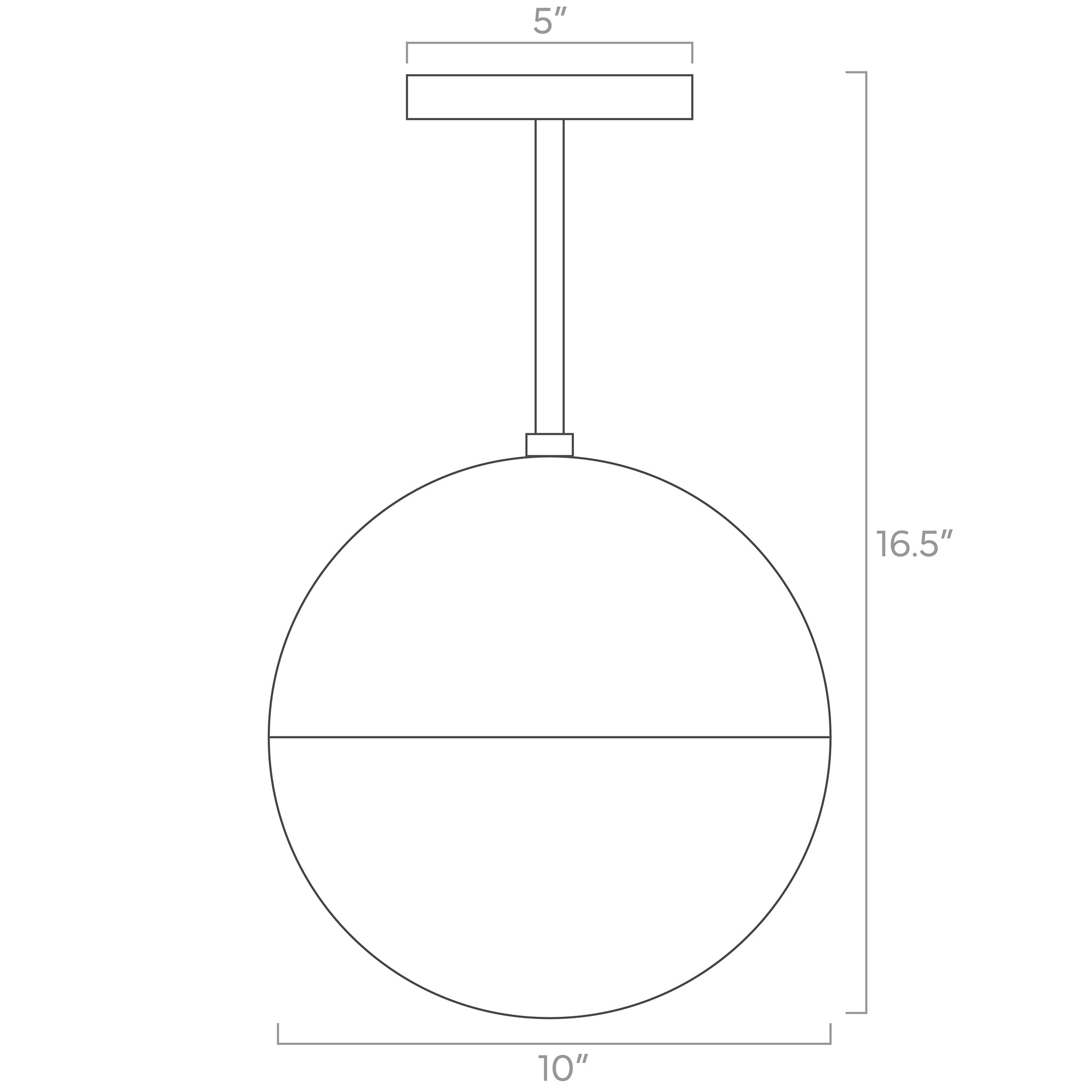 color lure globe flush mount 10-inch ISO drawing, dutton brown lighting