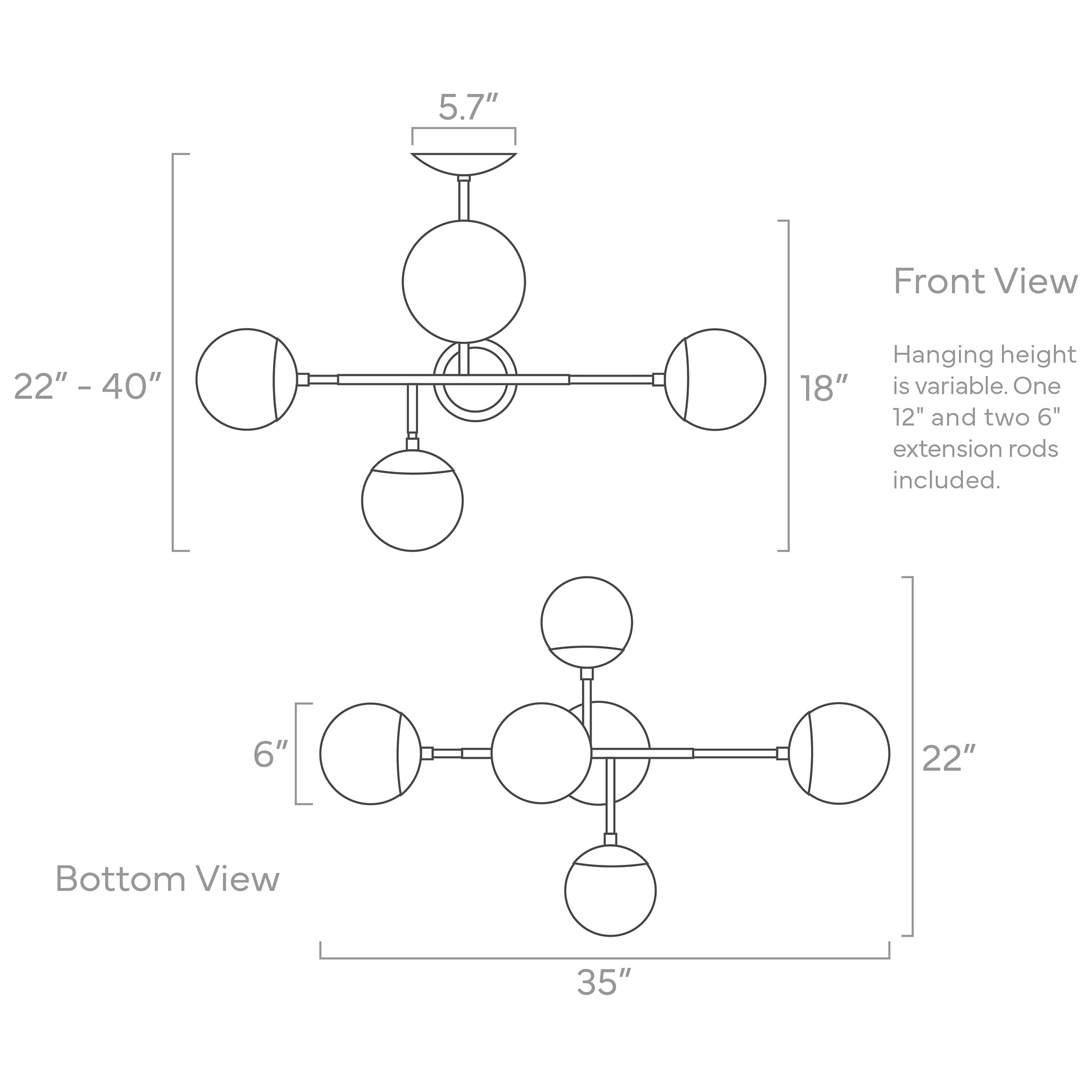 prisma chandelier 35-inch ISO drawing, dutton brown lighting