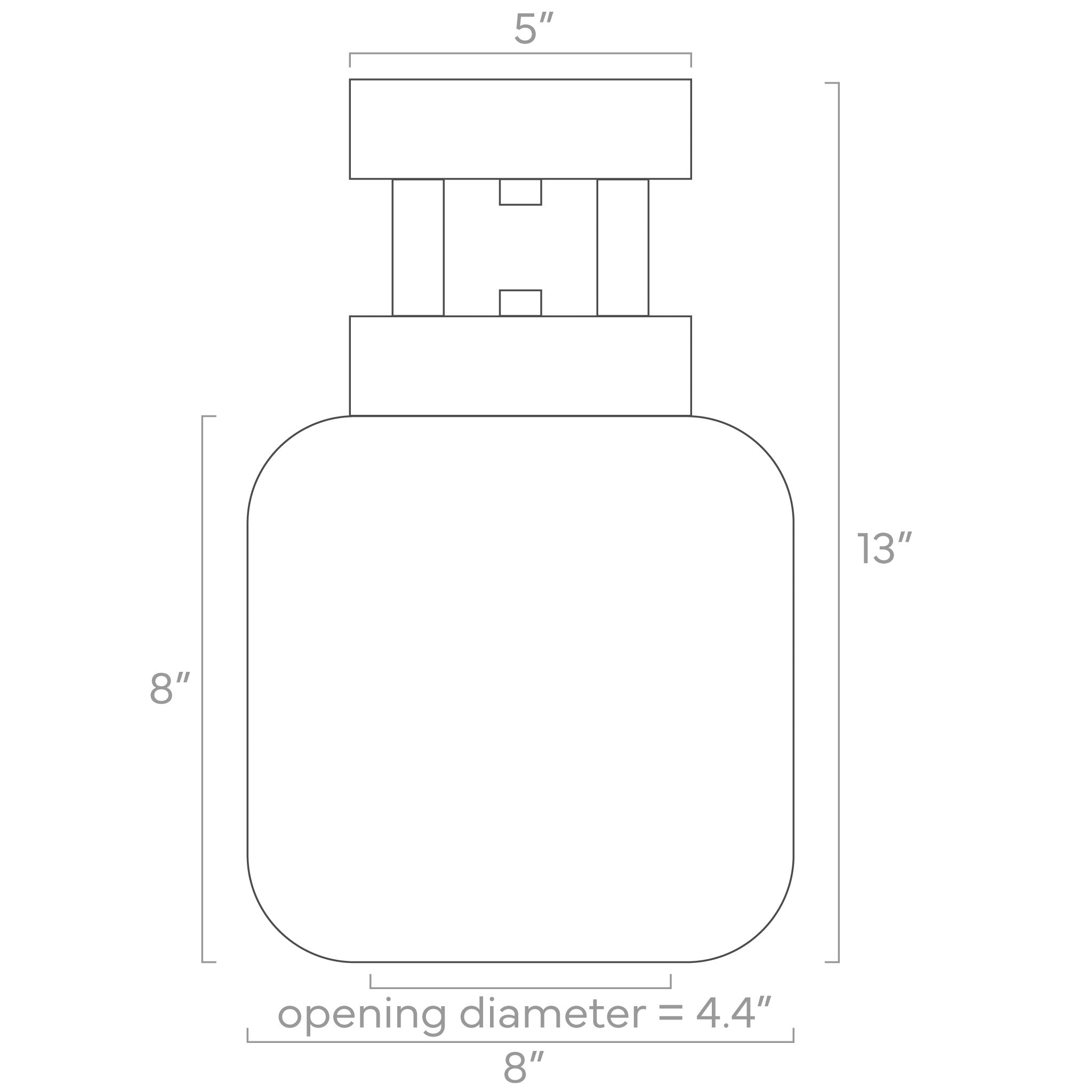 ISO drawing Maxo Flush Mount 8" lighting Dutton Brown