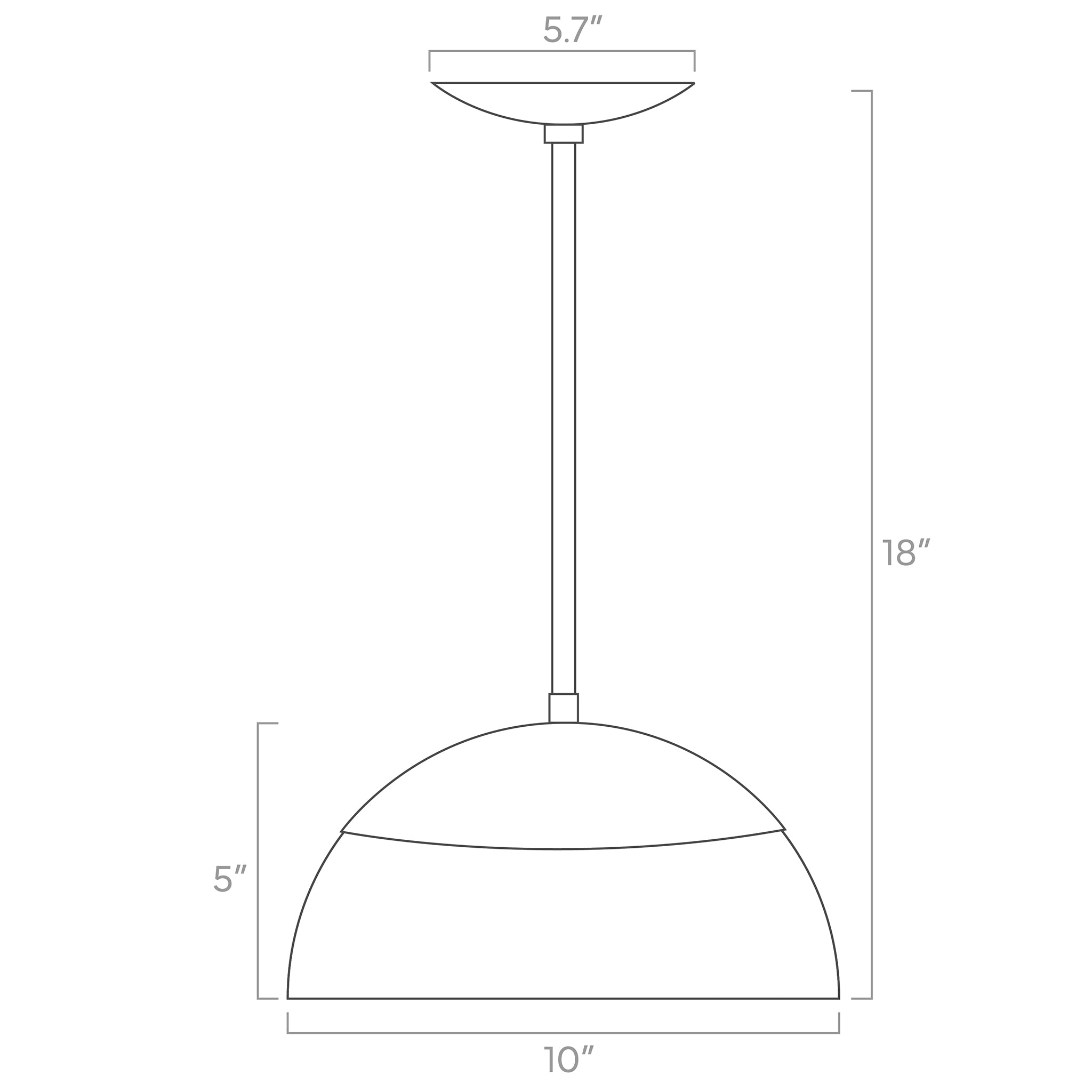 color cadbury pendant 10-inch ISO drawing, dutton brown lighting