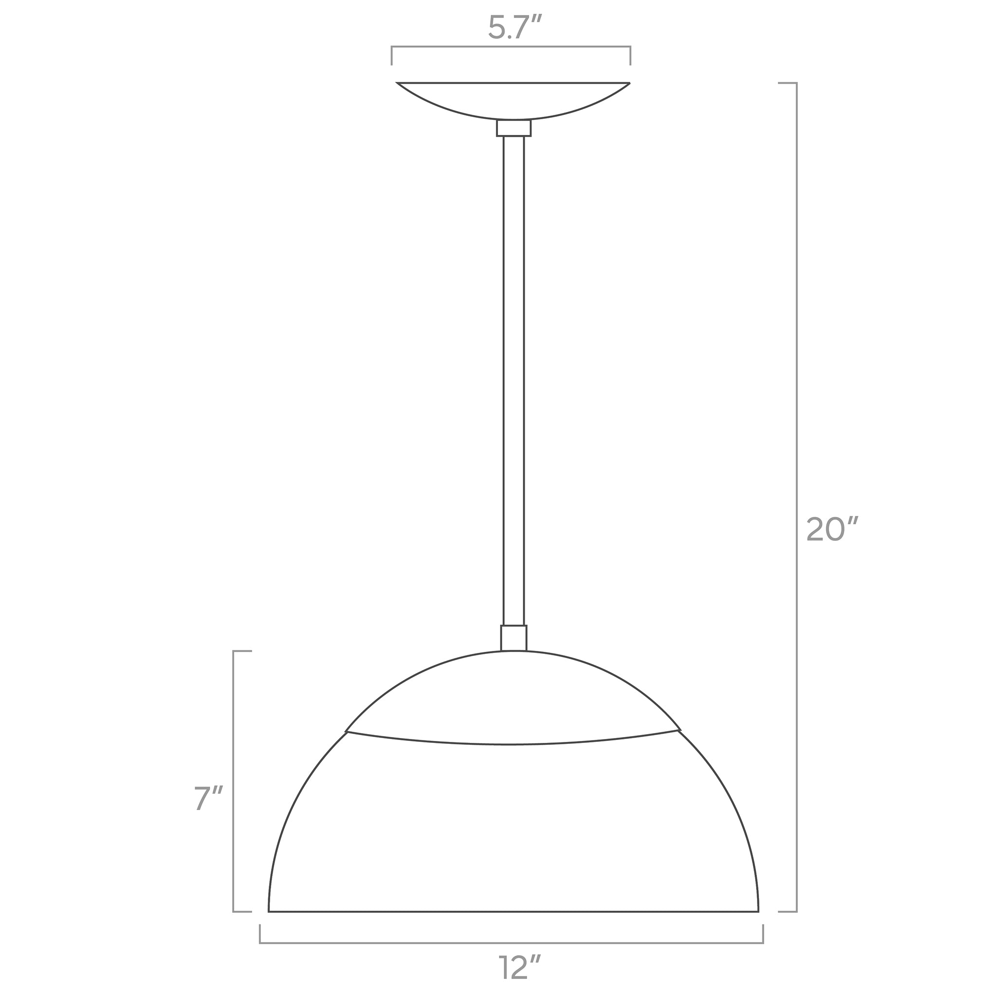 color cadbury pendant 12-inch ISO drawing, dutton brown lighting